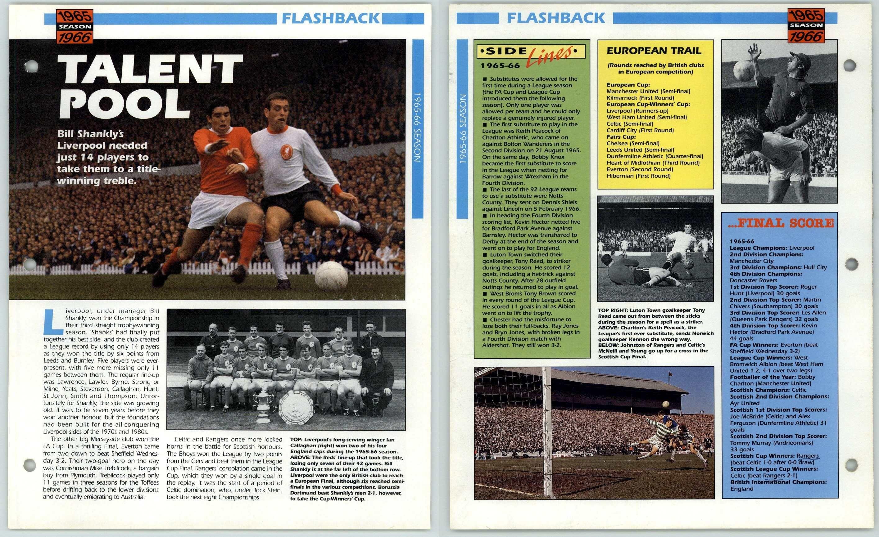 1965-1966 Talent Pool - Flashback - Orbis Football Collection 1990-91 Page