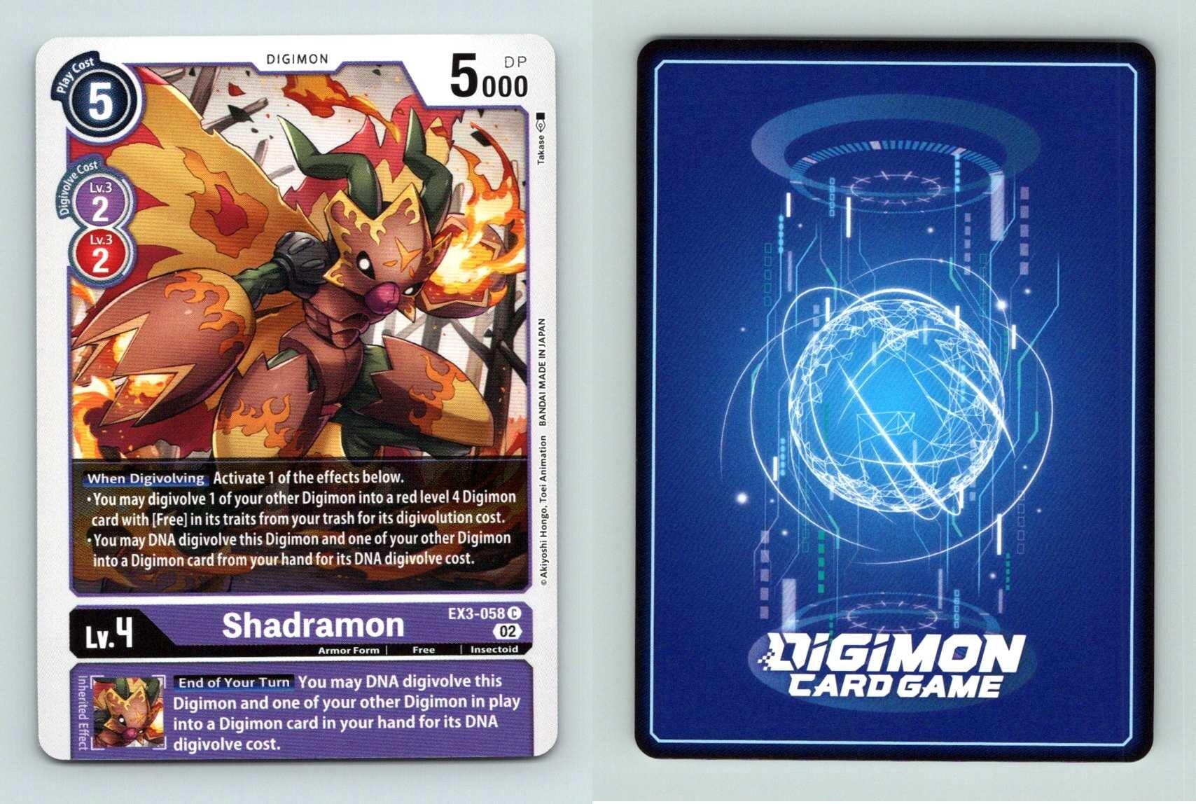 Shadramon EX3058C Draconic Roar Common Digimon TCG Card