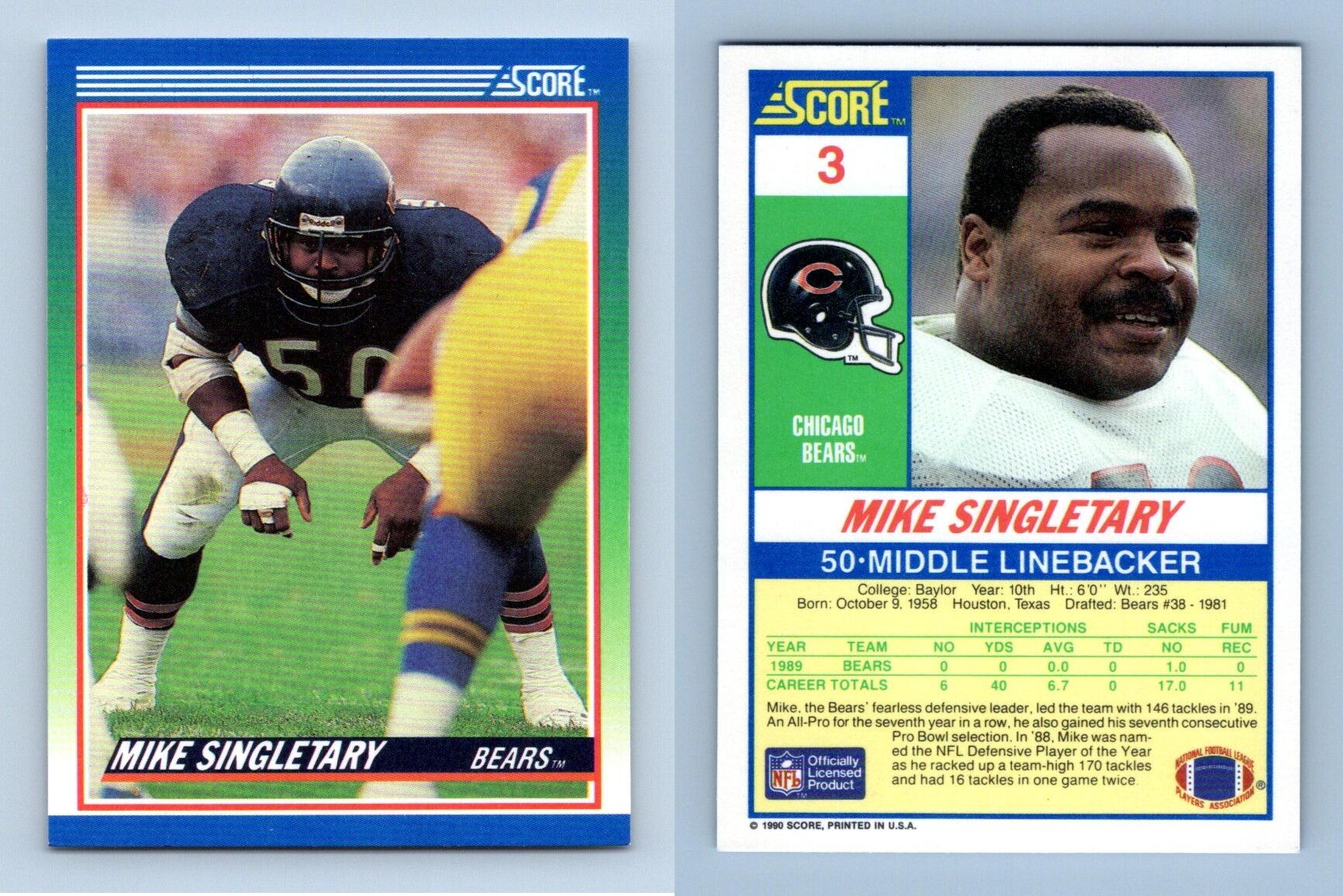 Mike Singletary - Bears #3 Score 1990 NFL Football Trading Card