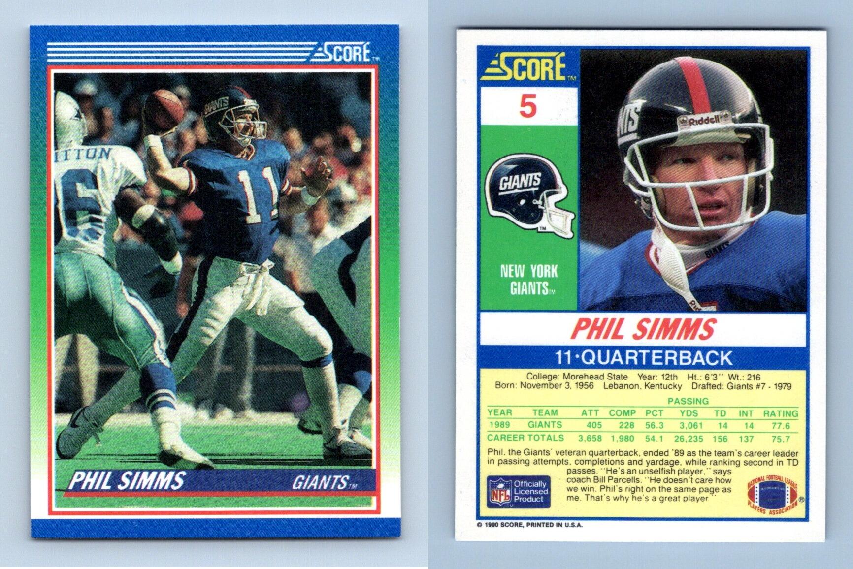 NFL Phil Simms Signed Trading Cards, Collectible Phil Simms Signed Trading  Cards