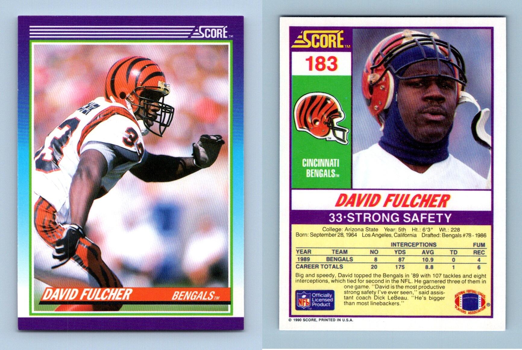 David Fulcher - Bengals #183 Score 1990 NFL Football Trading Card