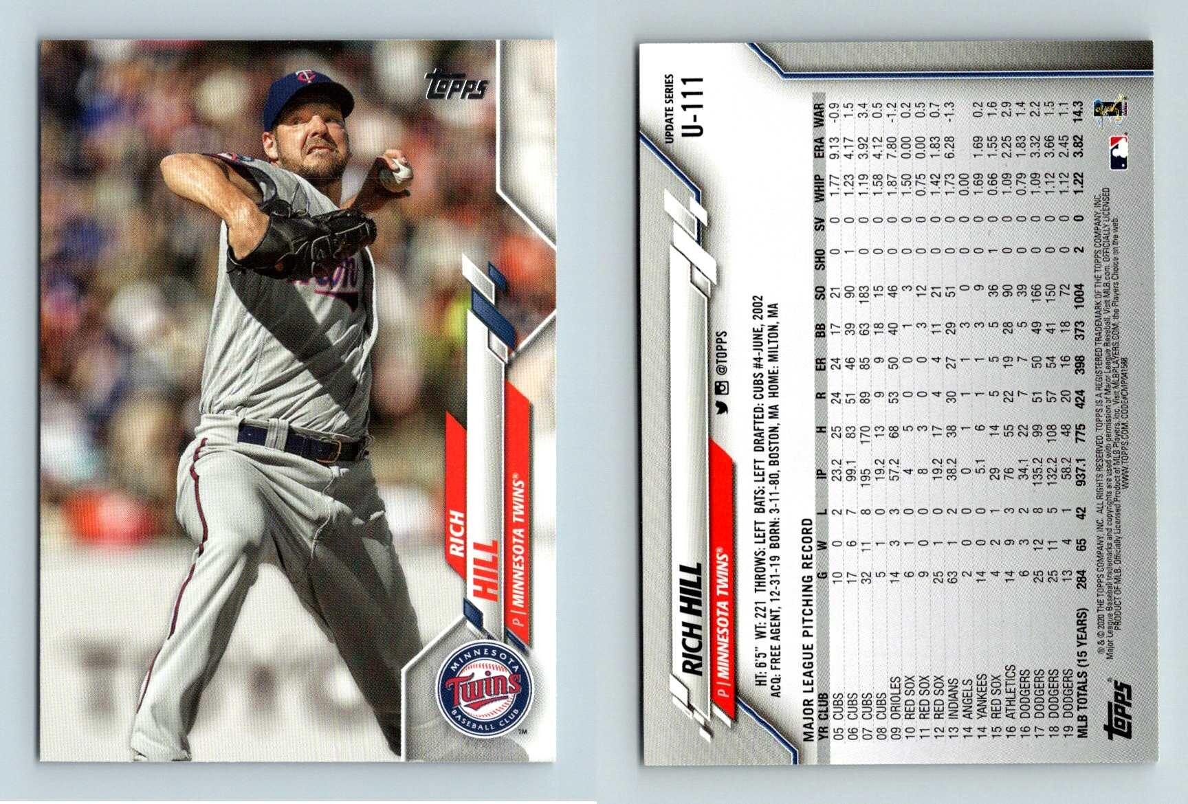 Rich Hill - Twins #U-111 Topps Baseball 2020 Update Series Trading Card