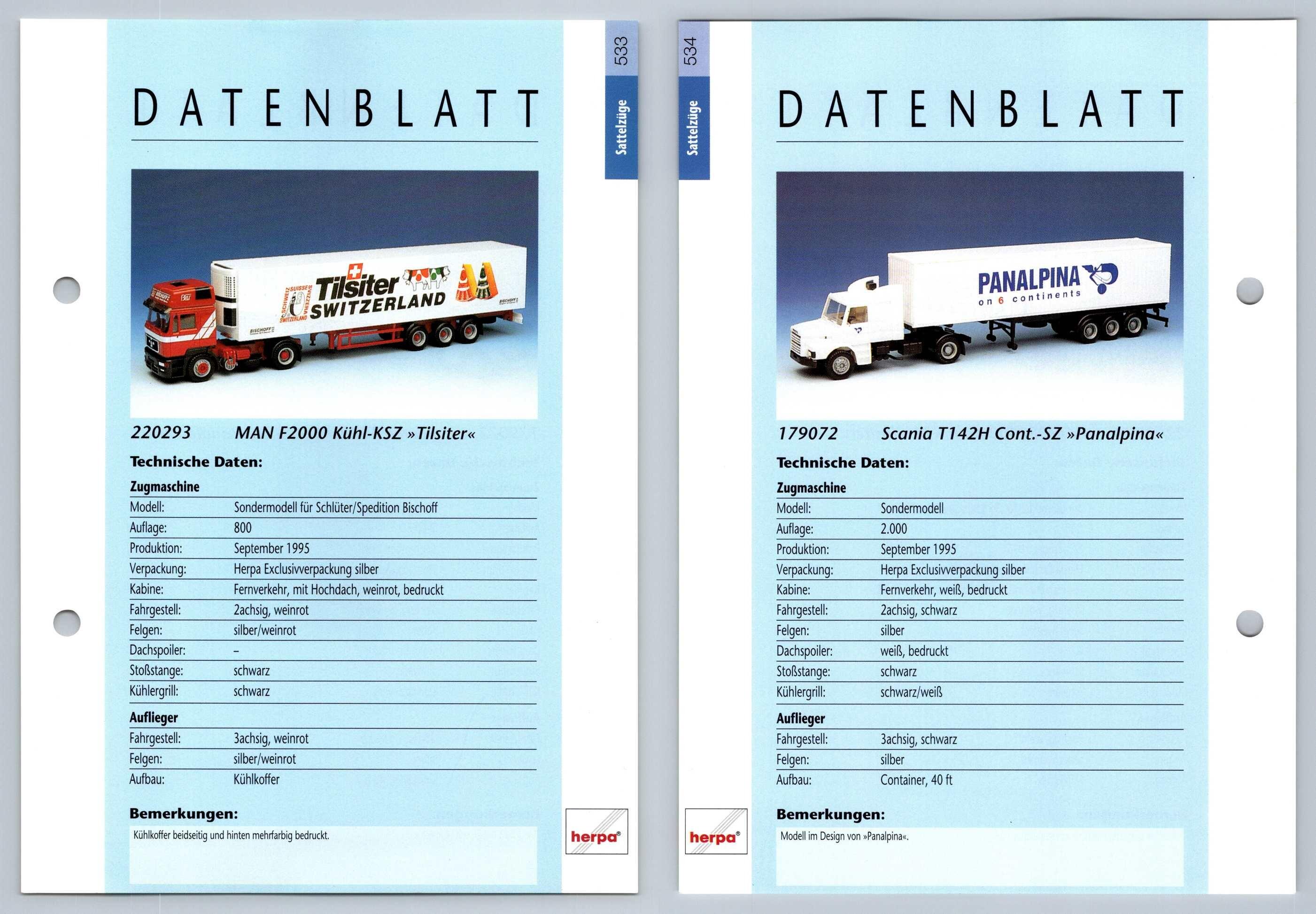 Man F2000 Kuhl Scania T142h Cont Sz 533 4 Sattelzuge Datenblatt