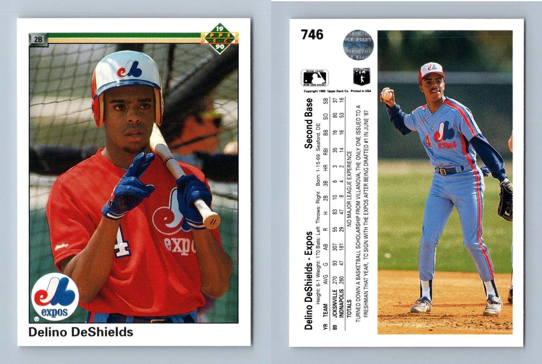 Delino DeShields - Expos #746 Upper Deck 1990 Baseball Trading Card