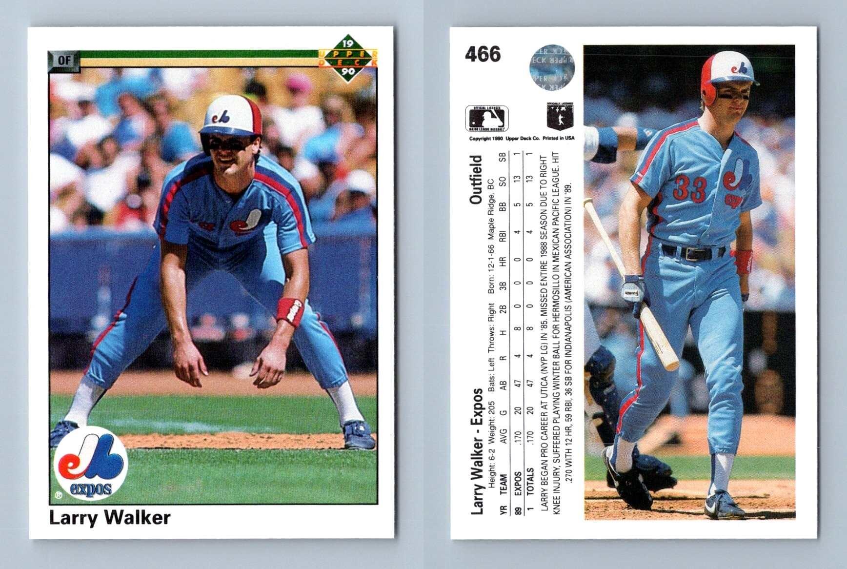  1990 Upper Deck Larry Walker Rookie Card #466 - Expos