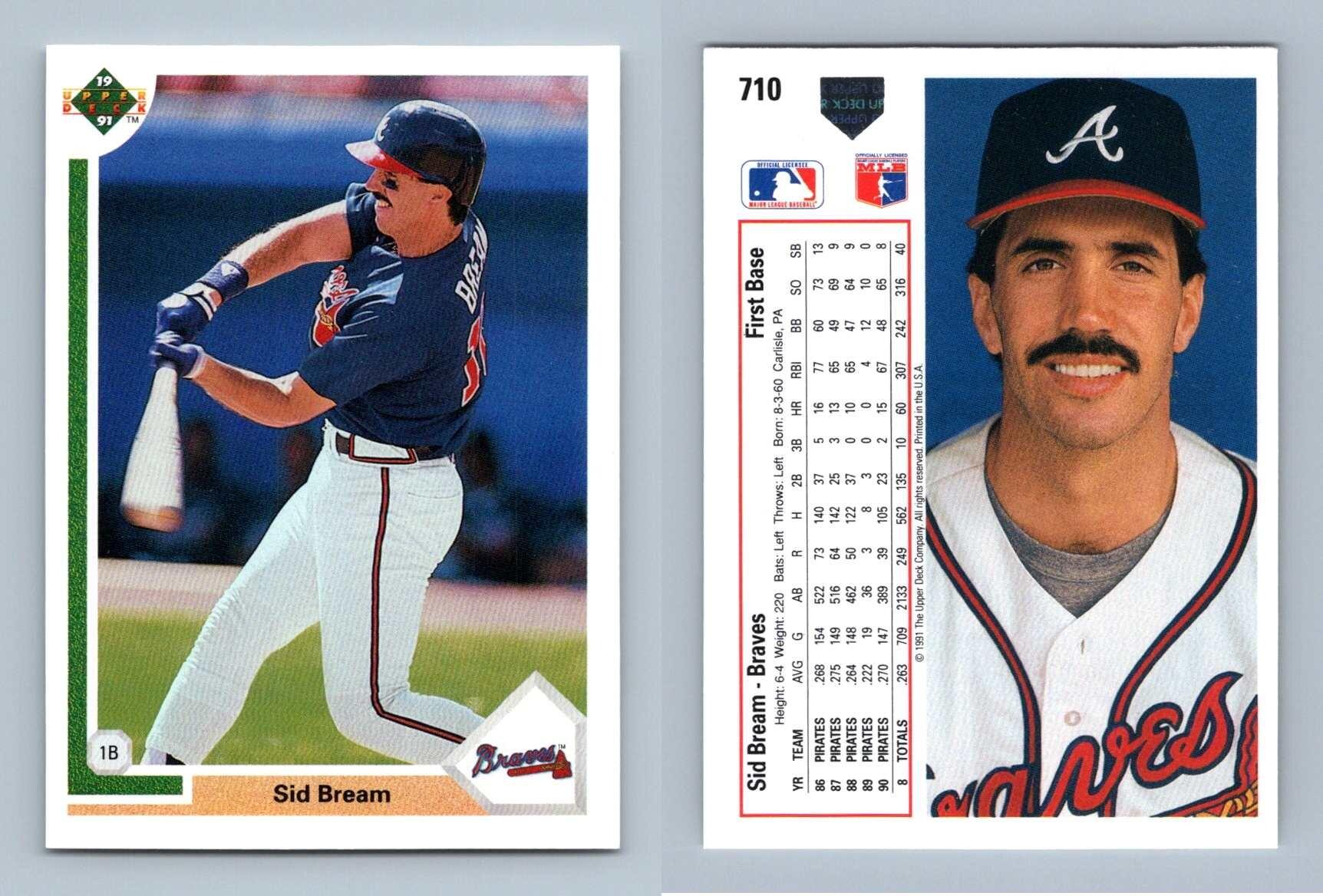 Sid Bream - Braves #710 Upper Deck 1991 Baseball Trading Card