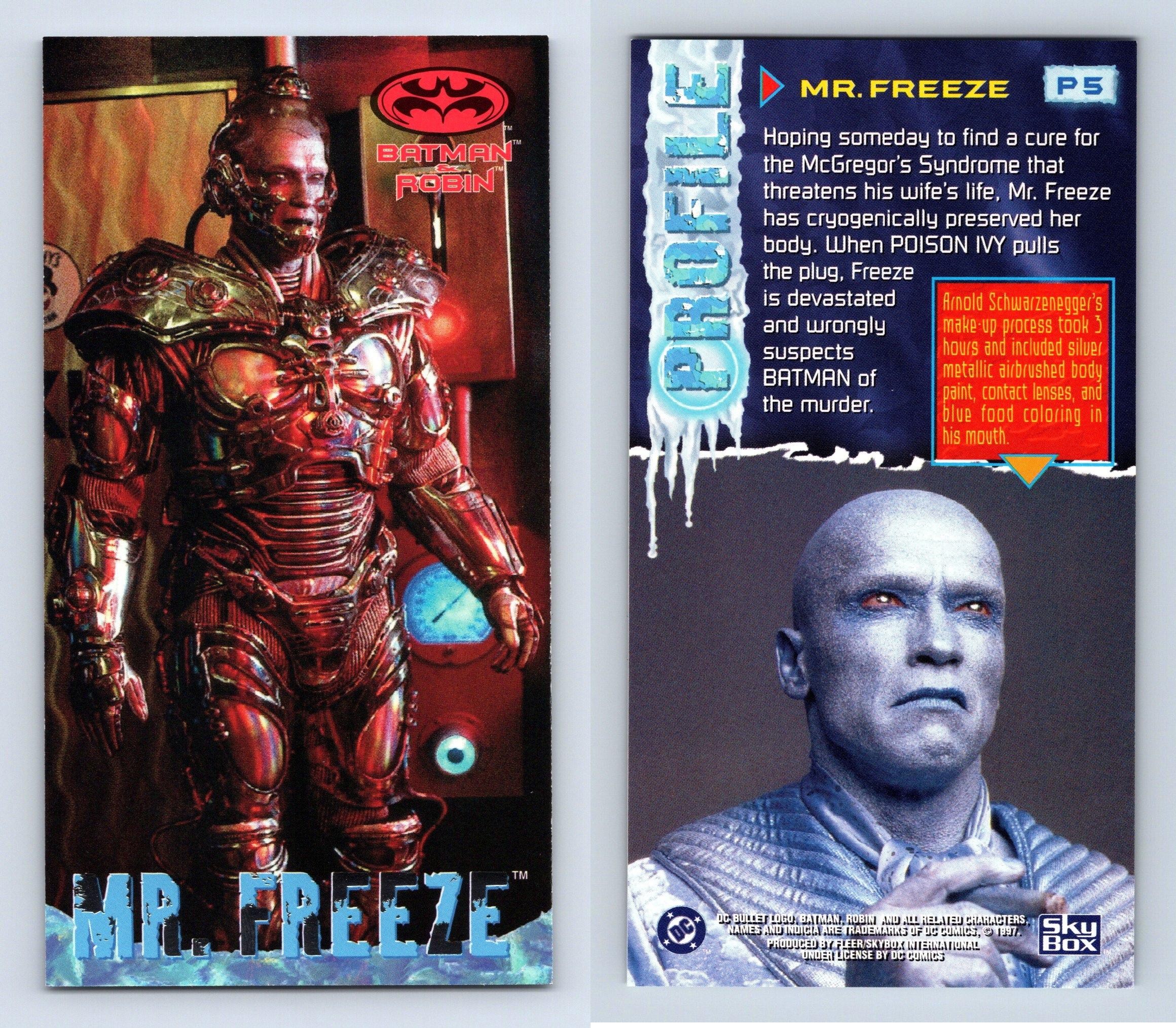 Mr. Freeze #P5 Batman & Robin Widevision 1997 Skybox Profile Chase Card