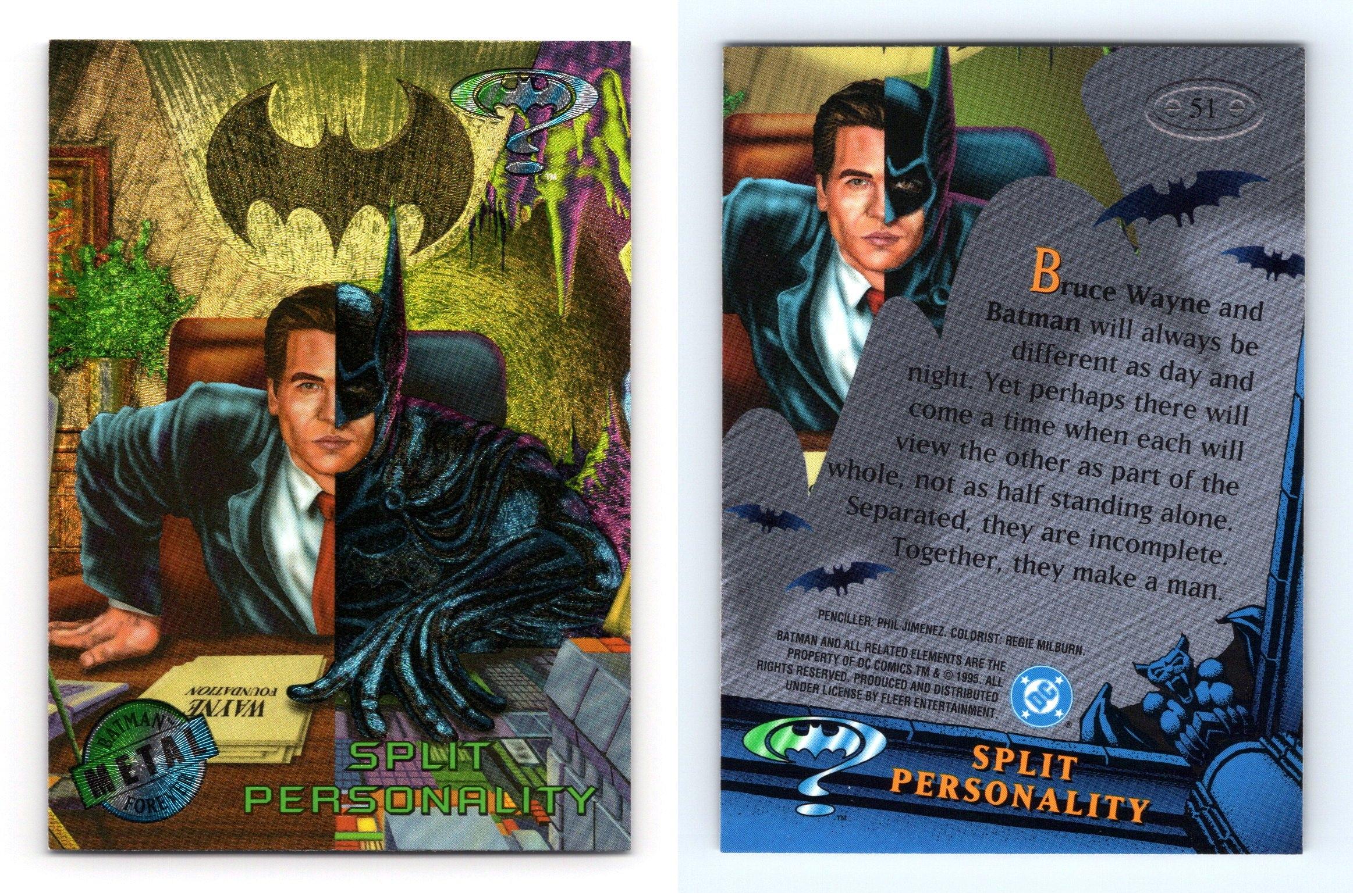 Split Personality #51 Batman Forever Metal 1995 Fleer Trading Card