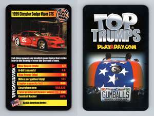 Top Trumps Supercars 2 Gumball Rally 3000 Free 1st class p&p 