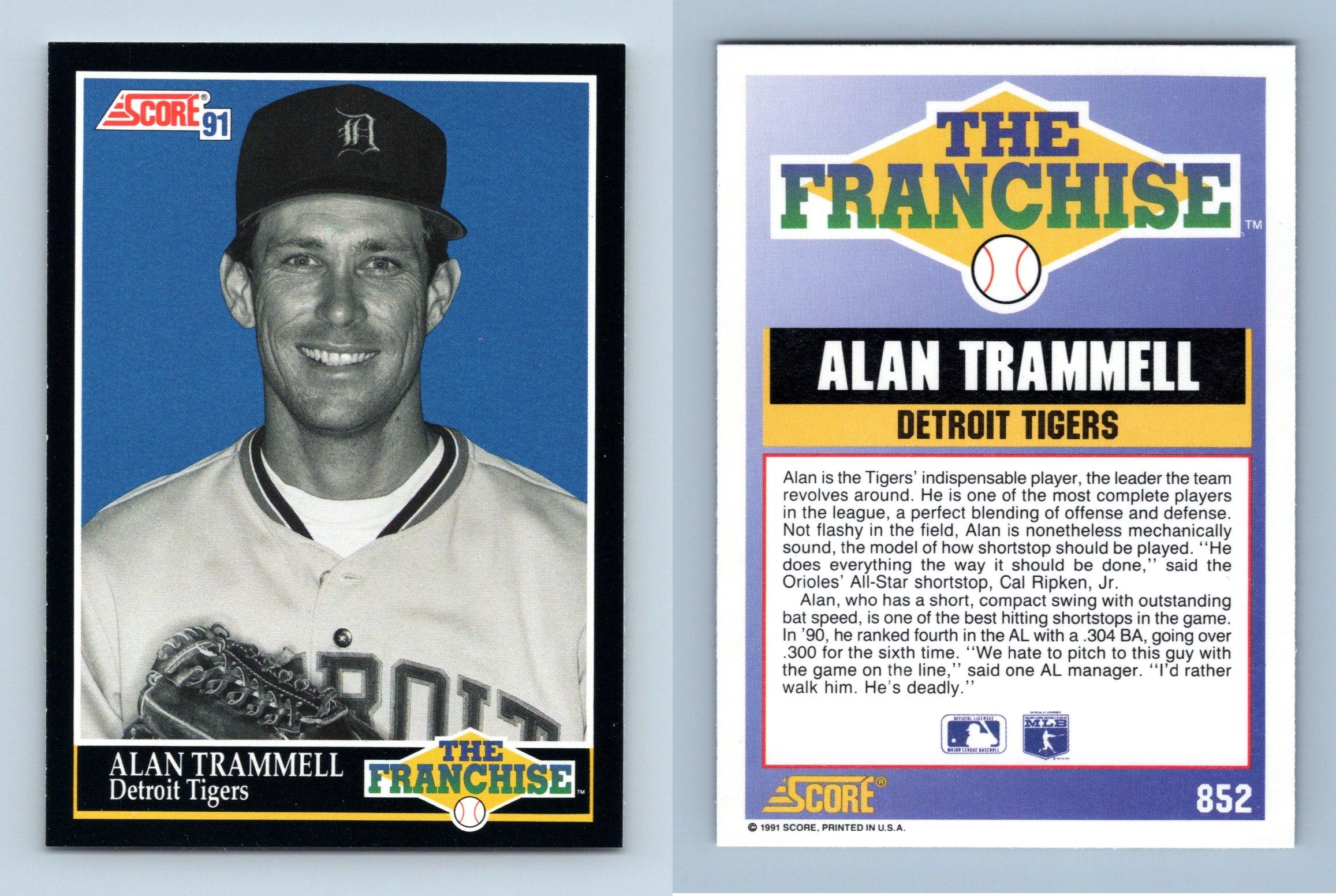 Alan Trammell - Tigers #852 Score 1991 Baseball The Franchise Trading Card