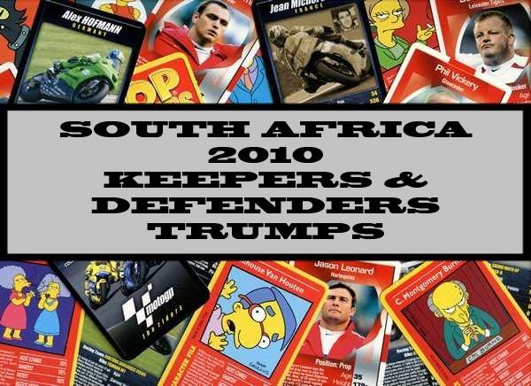South Africa 2010 Keepers & Defenders Top Trumps