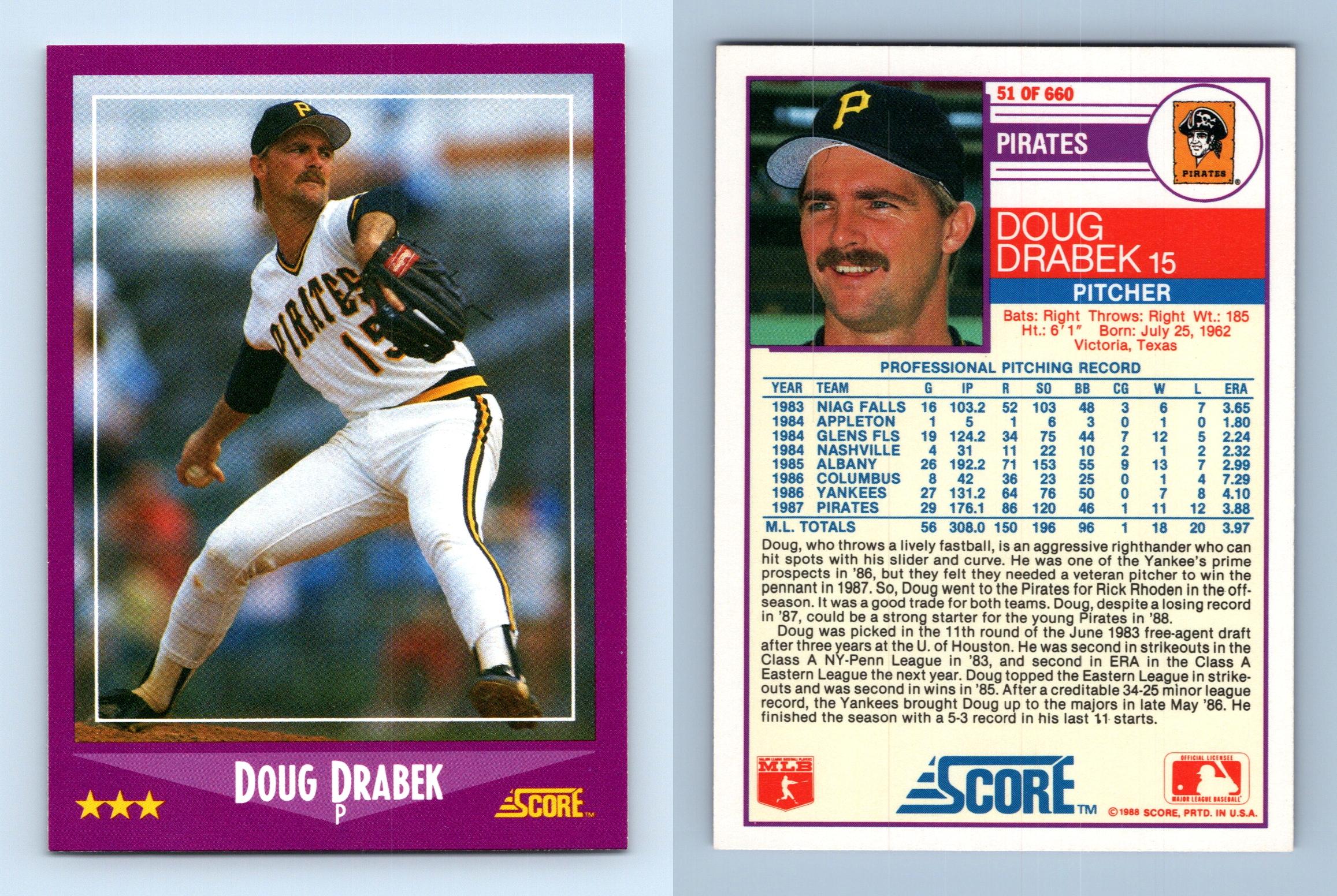 Topps Doug Drabek Baseball Trading Cards