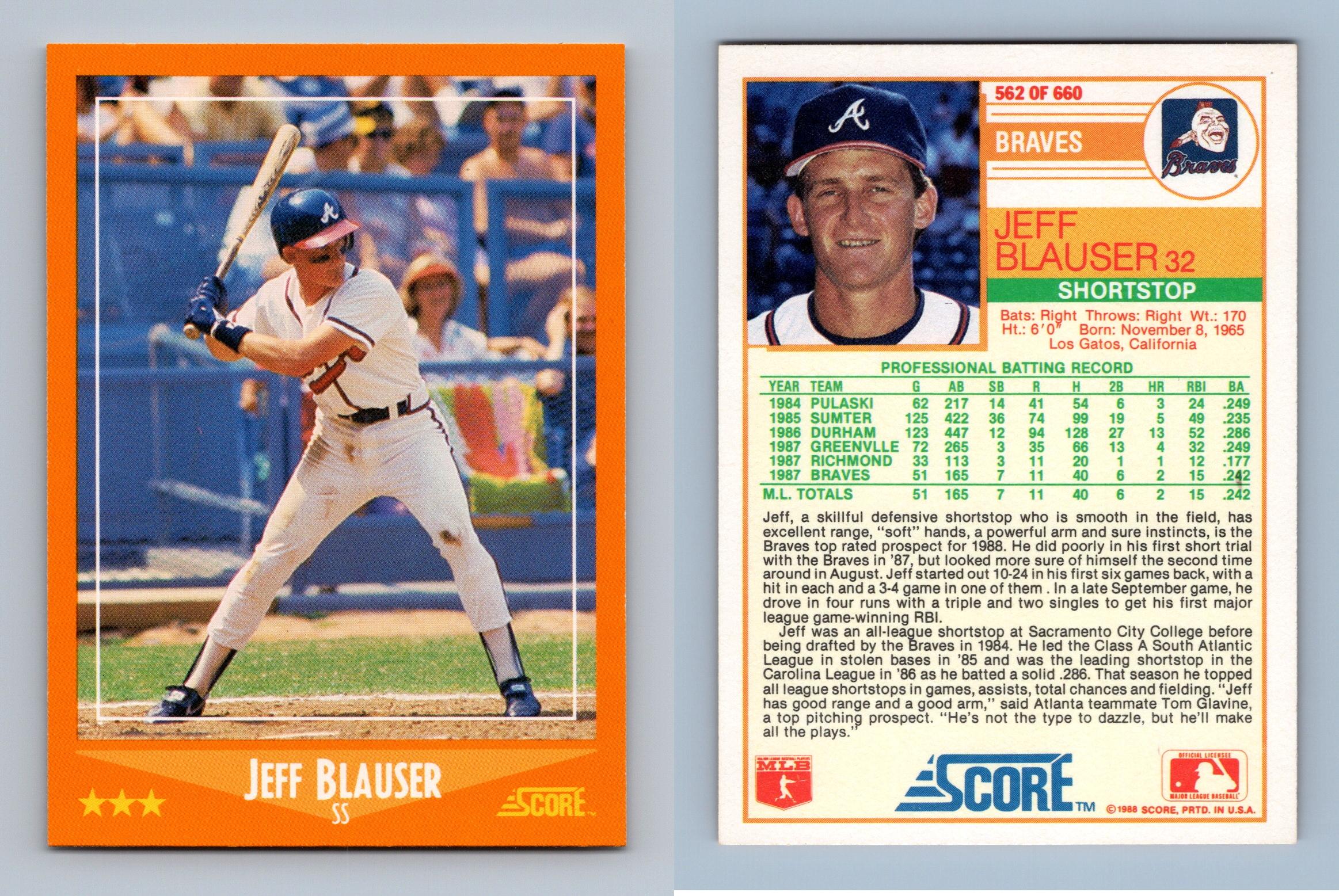 Jeff Blauser Rookie Card Rookie Year Baseball Cards