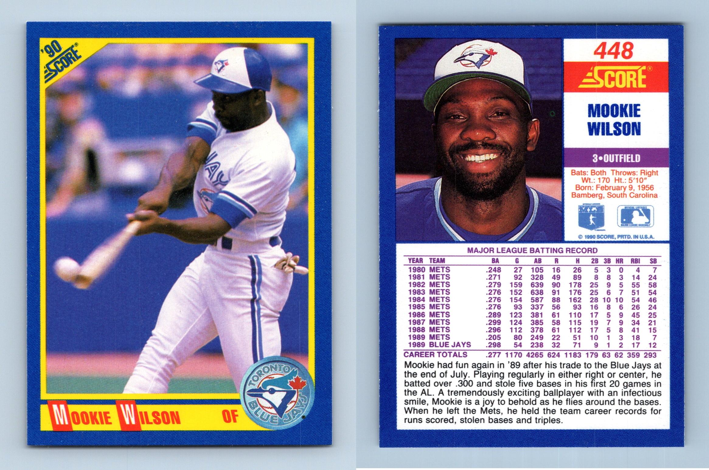 Mookie Wilson - Blue Jays #448 Score 1990 Baseball Trading Card