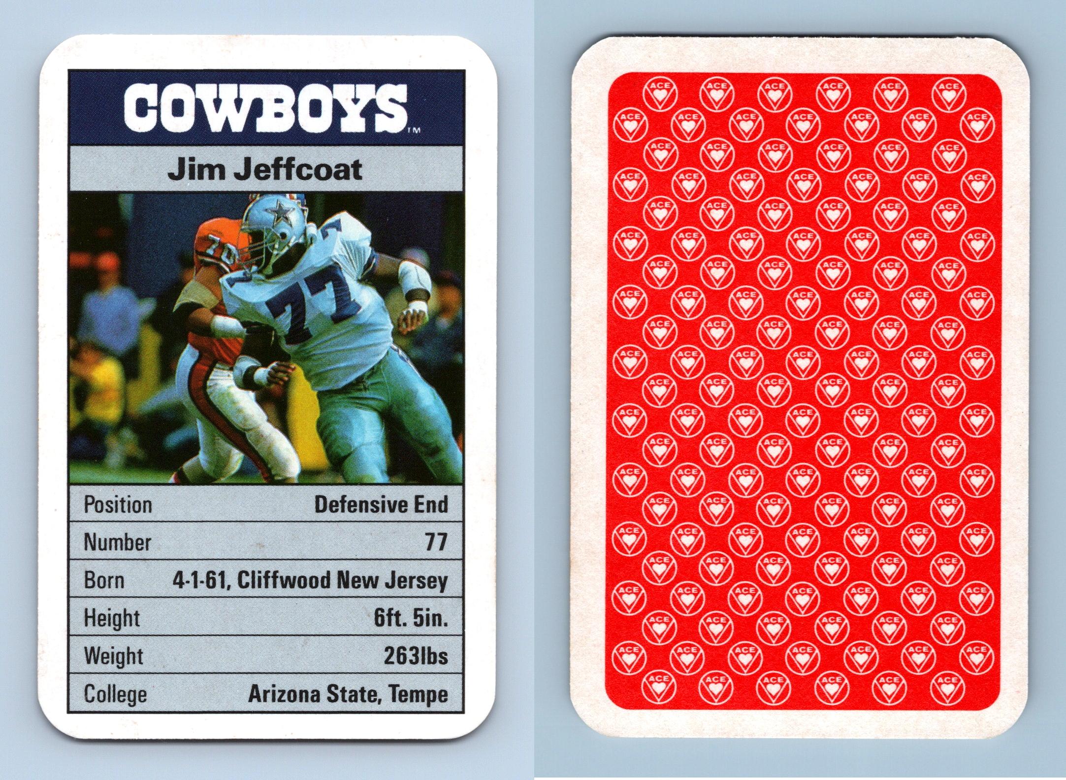 Jim Jeffcoat - Dallas Cowboys 1987 ACE NFL Fact Pack Card