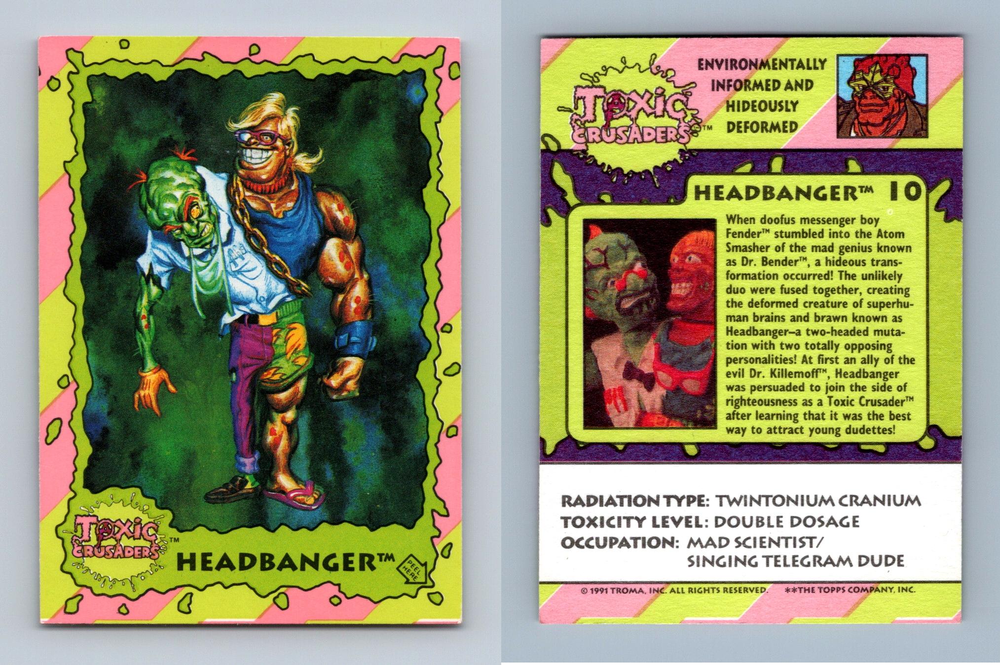 Headbanger 10 Toxic Crusaders 1991 Topps Trading Card / Sticker