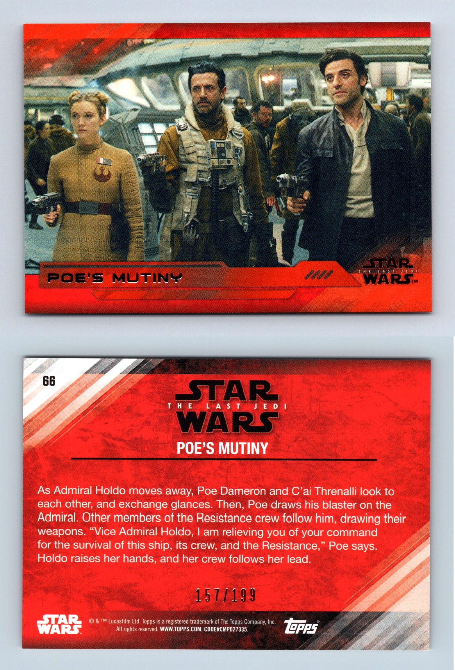 Mutiny #66 Star Wars The Last Jedi Series 2 Topps Red #157 ...