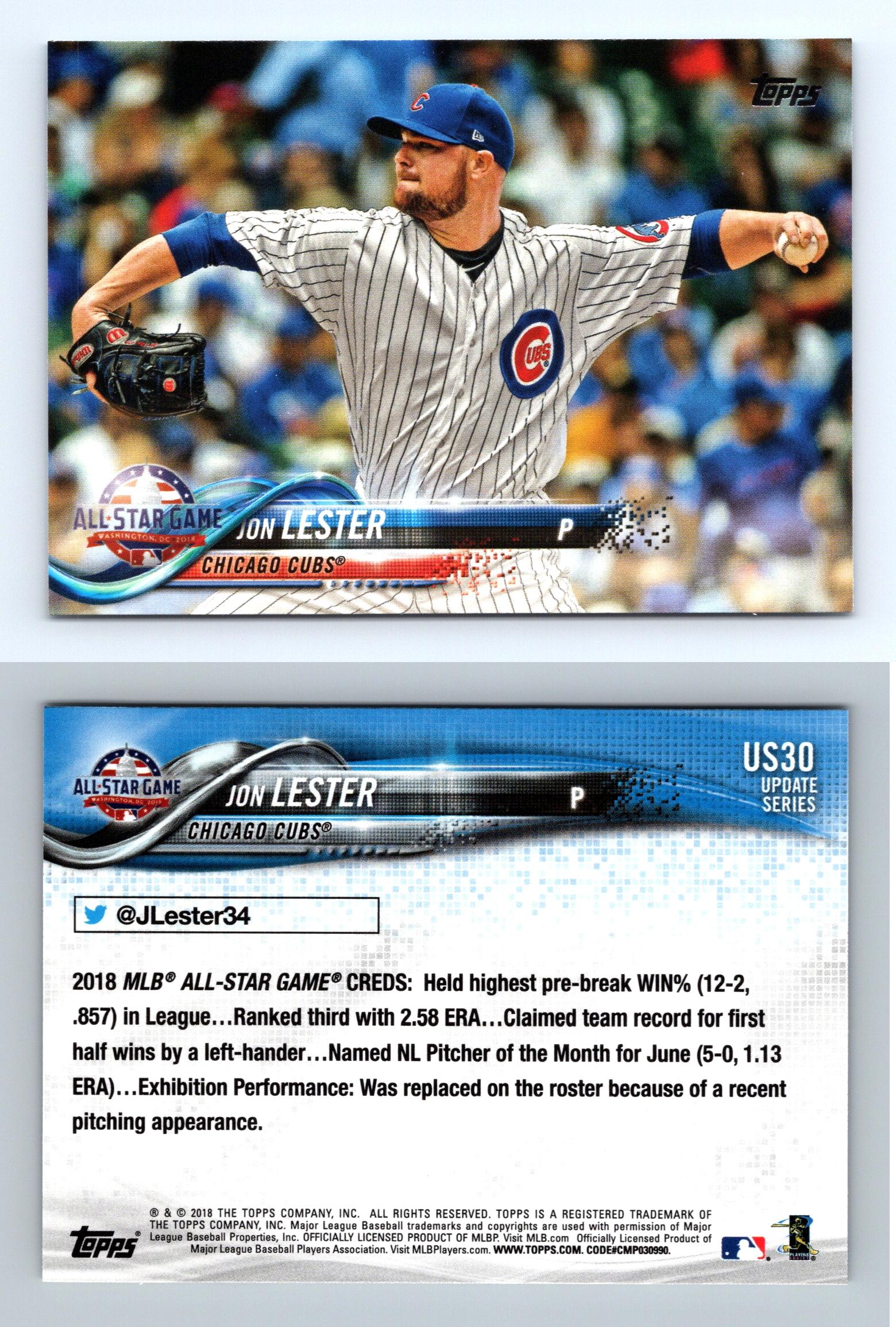 Topps Jon Lester Baseball Trading Cards