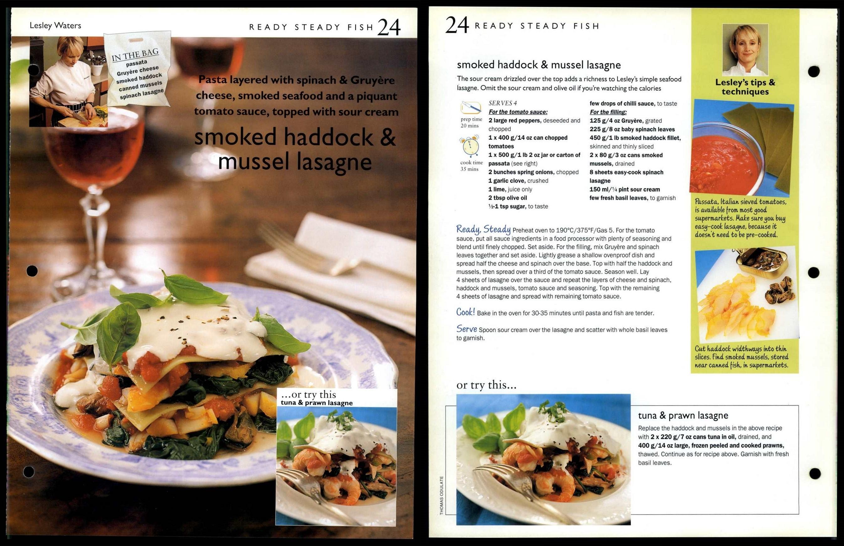 Smoked Haddock & Mussel Lasagne 24 Fish Ready Steady Cook Recipe Page