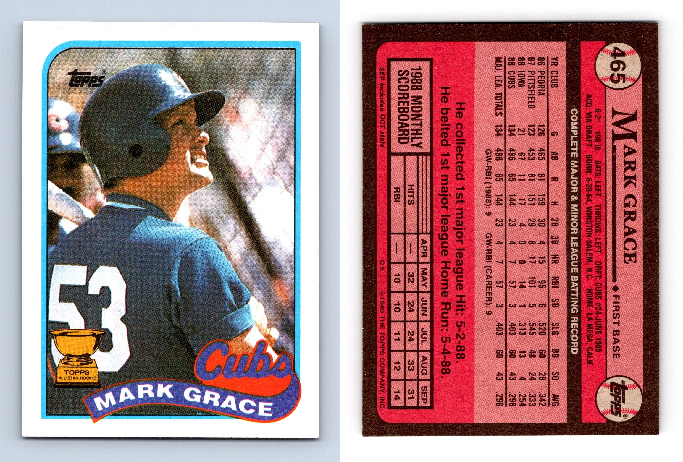 1989 Topps Baseball Card #465 Mark Grace