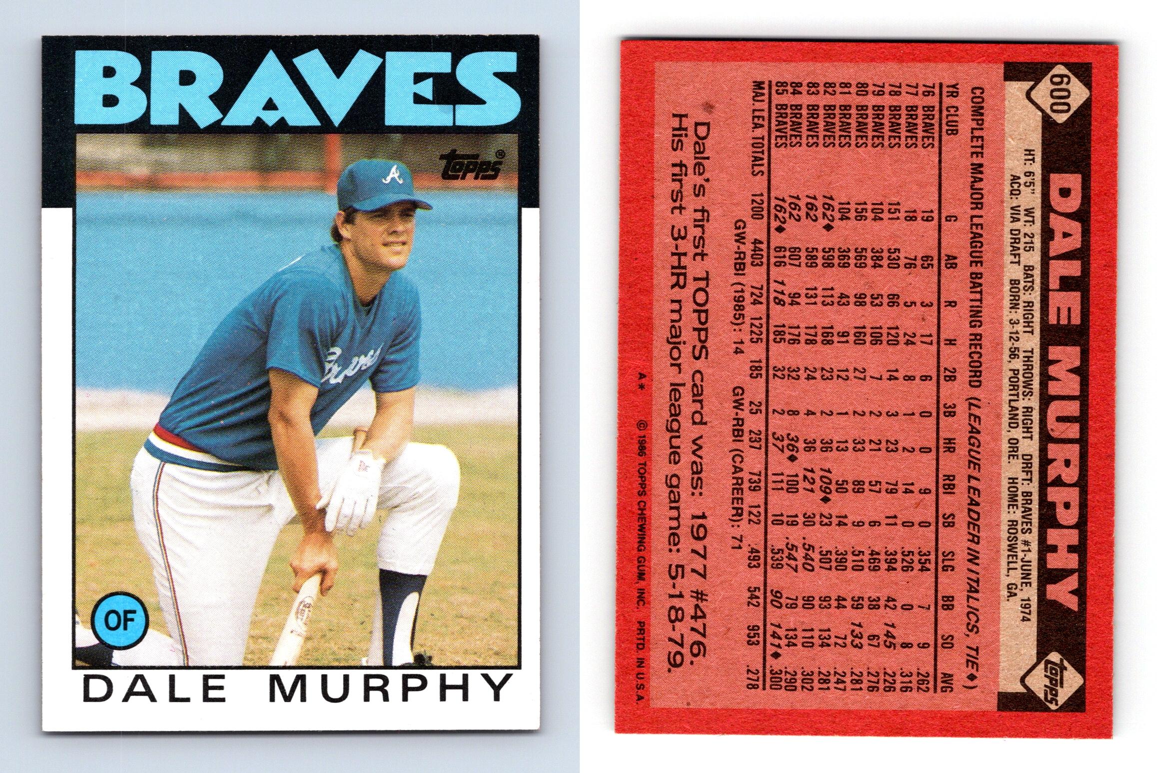 Dale Murphy - Braves #600 Topps 1986 Baseball Trading Card