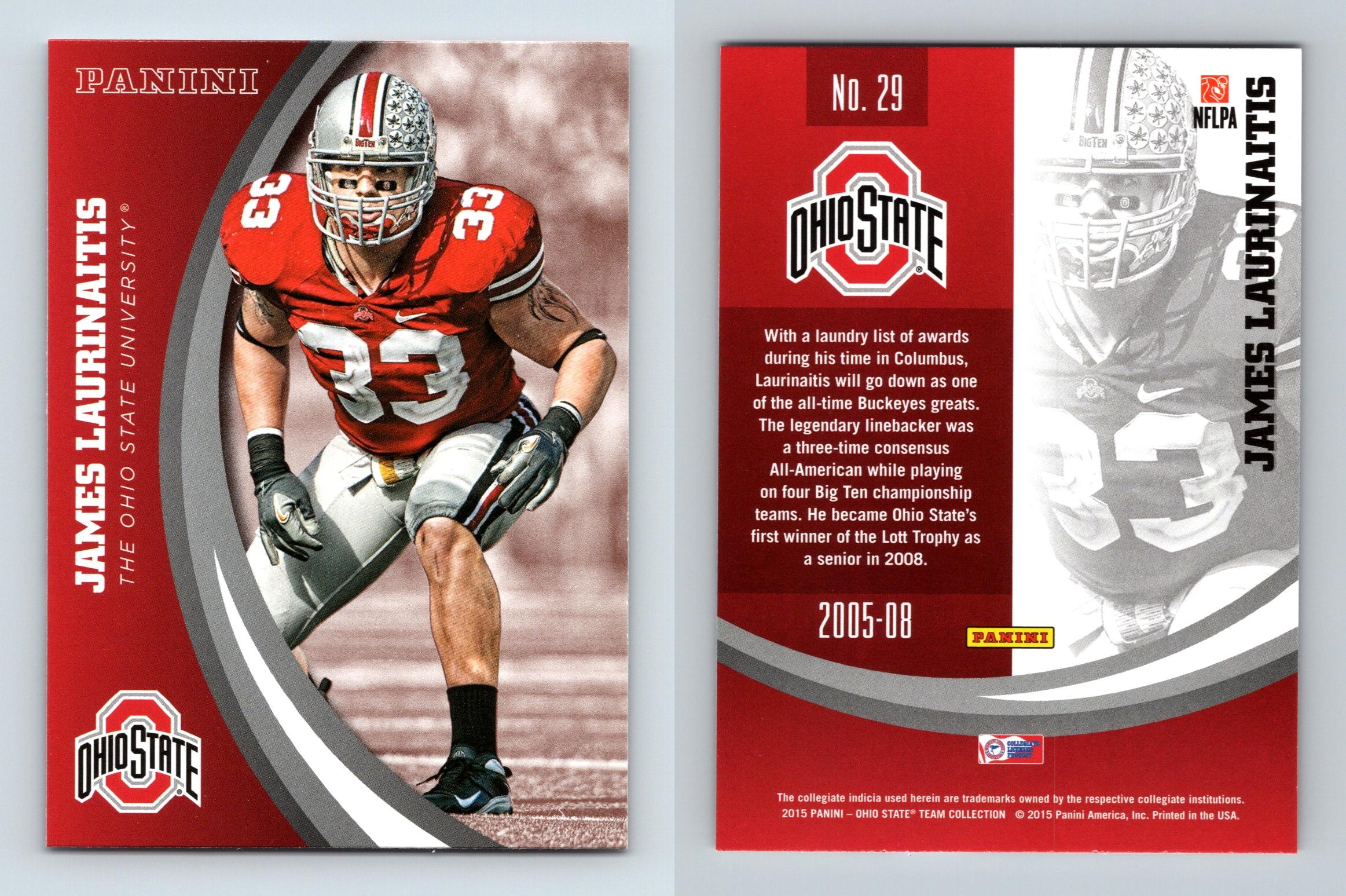 James Laurinaitis 29 Ohio State Buckeyes Collegiate 2015 Panini Trading Card