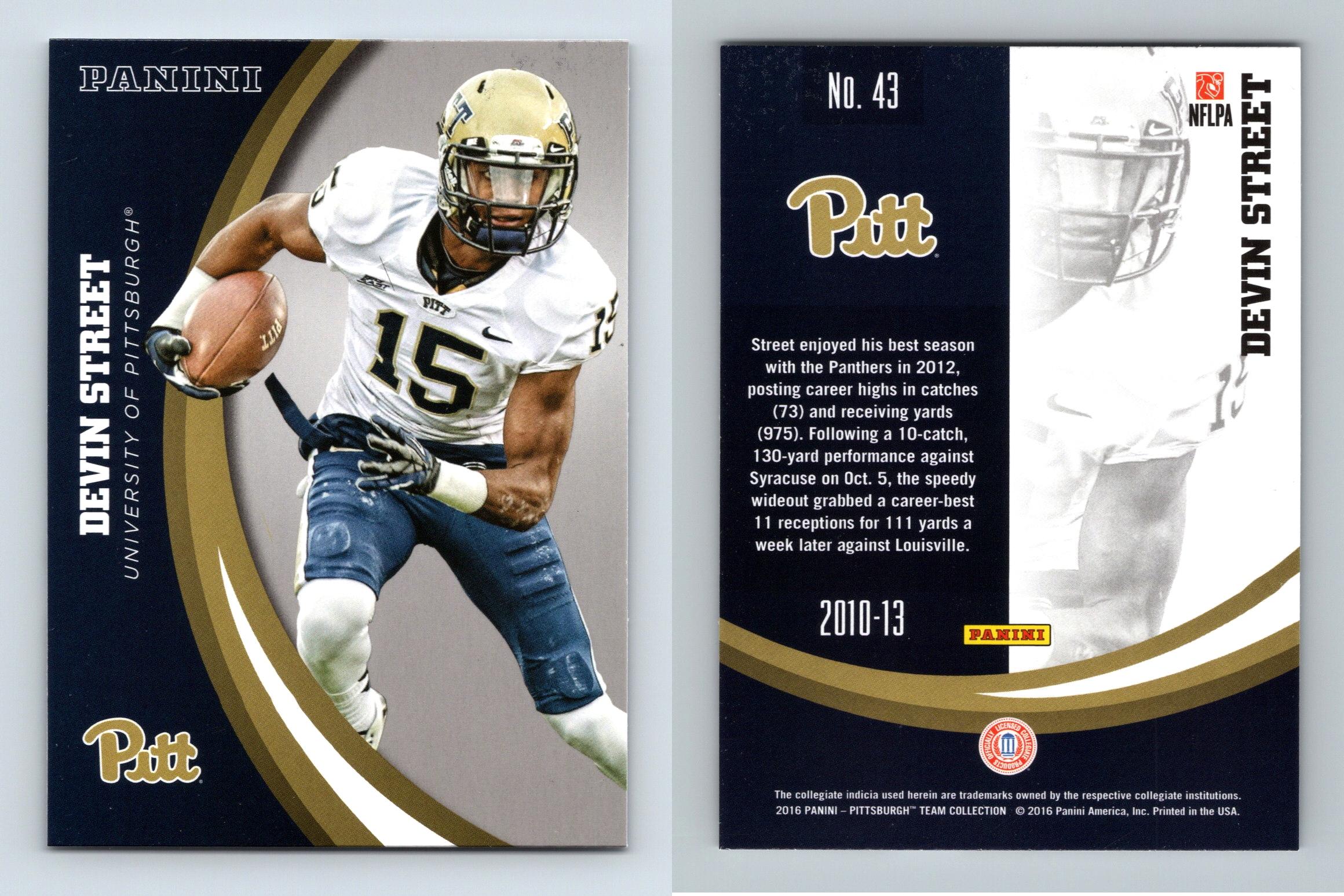 Devin Street 43 Pittsburgh Panthers Collegiate 2016 Silver Parallel Card