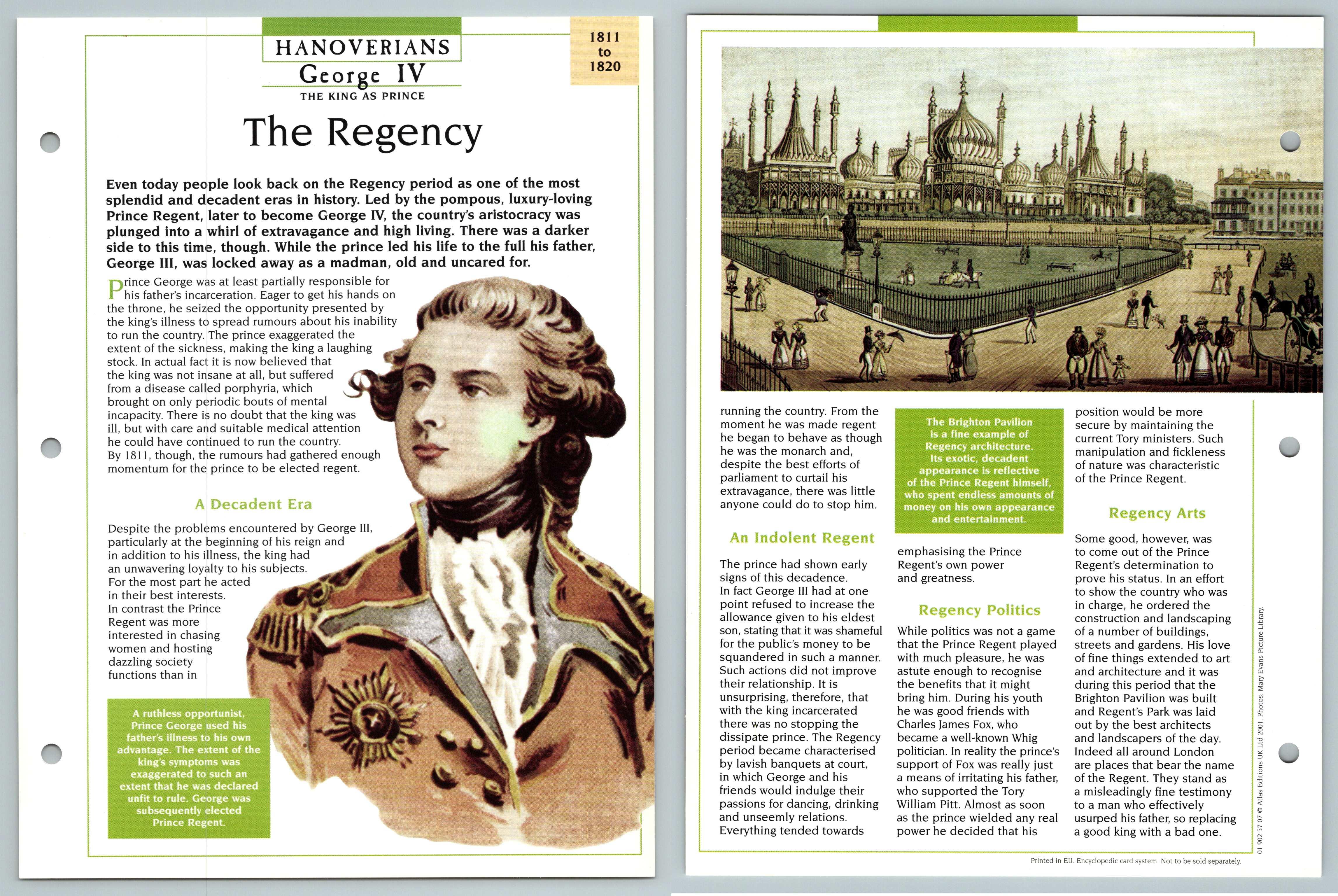 The Regency 18111820 Hanoverians Atlas Kings & Queens Of GB Maxi Card