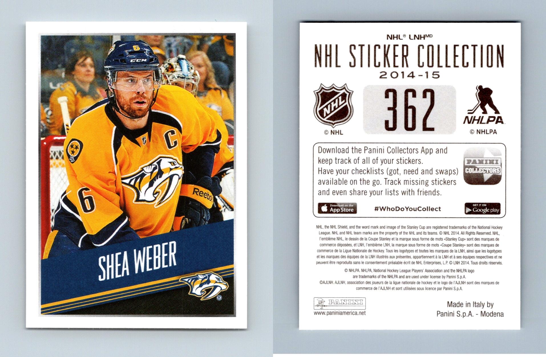 Shea Weber #362 NHL Collection 2014-15 Panini Hockey Sticker