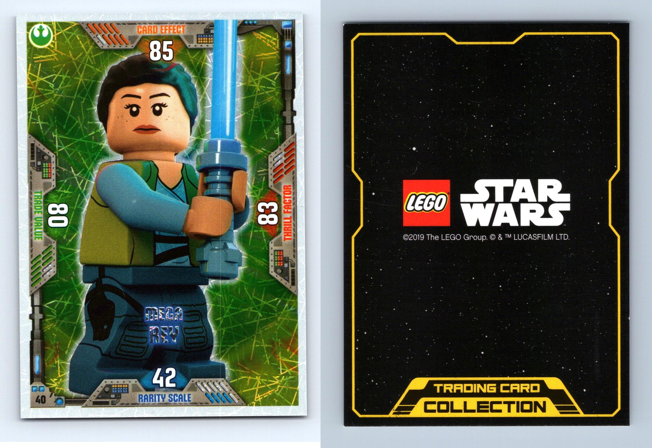 Rey #40 Lego Star Wars Series 2 Foil Character TCG Card