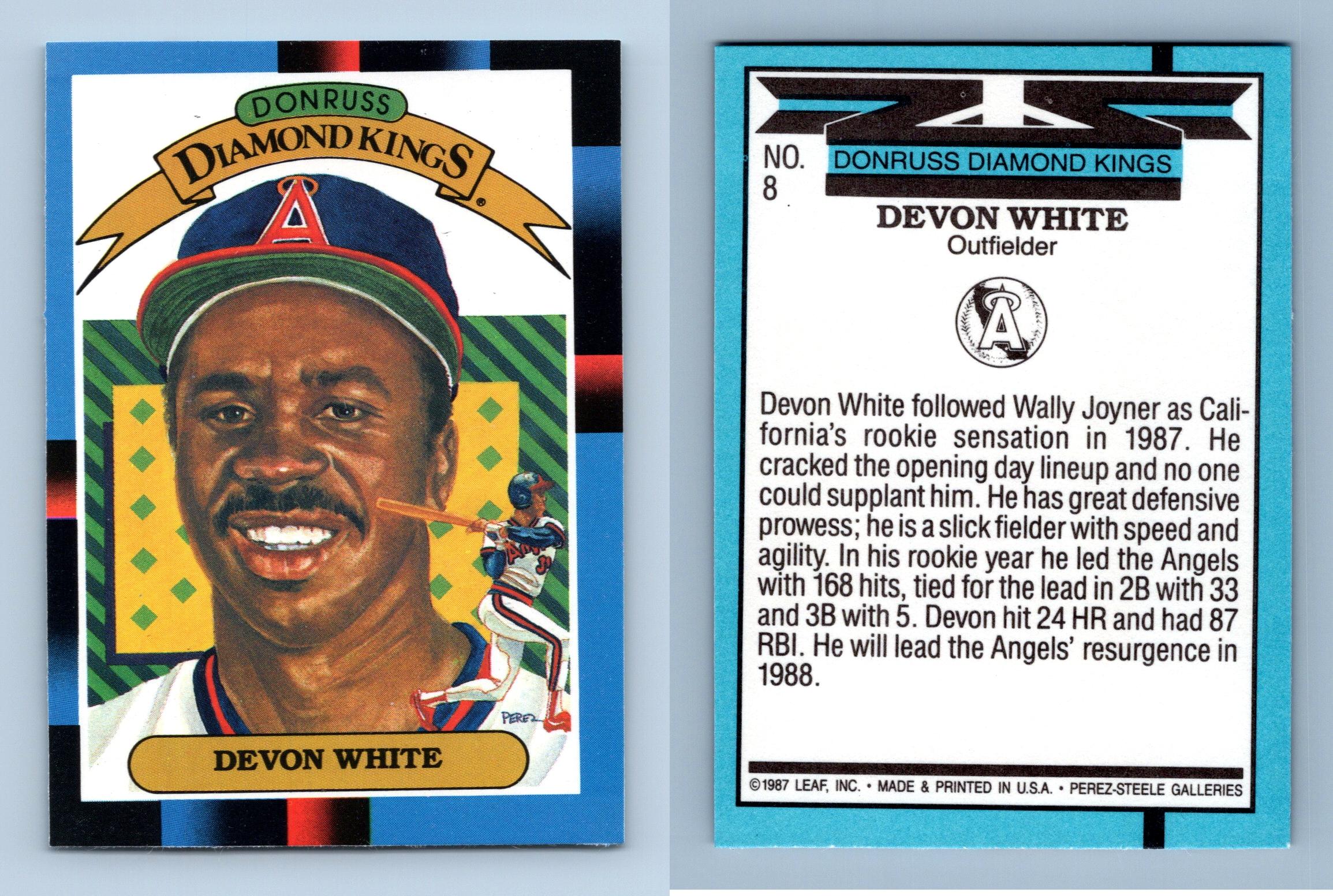Devon White #8 Donruss 1988 Diamond Kings Baseball Trading Card