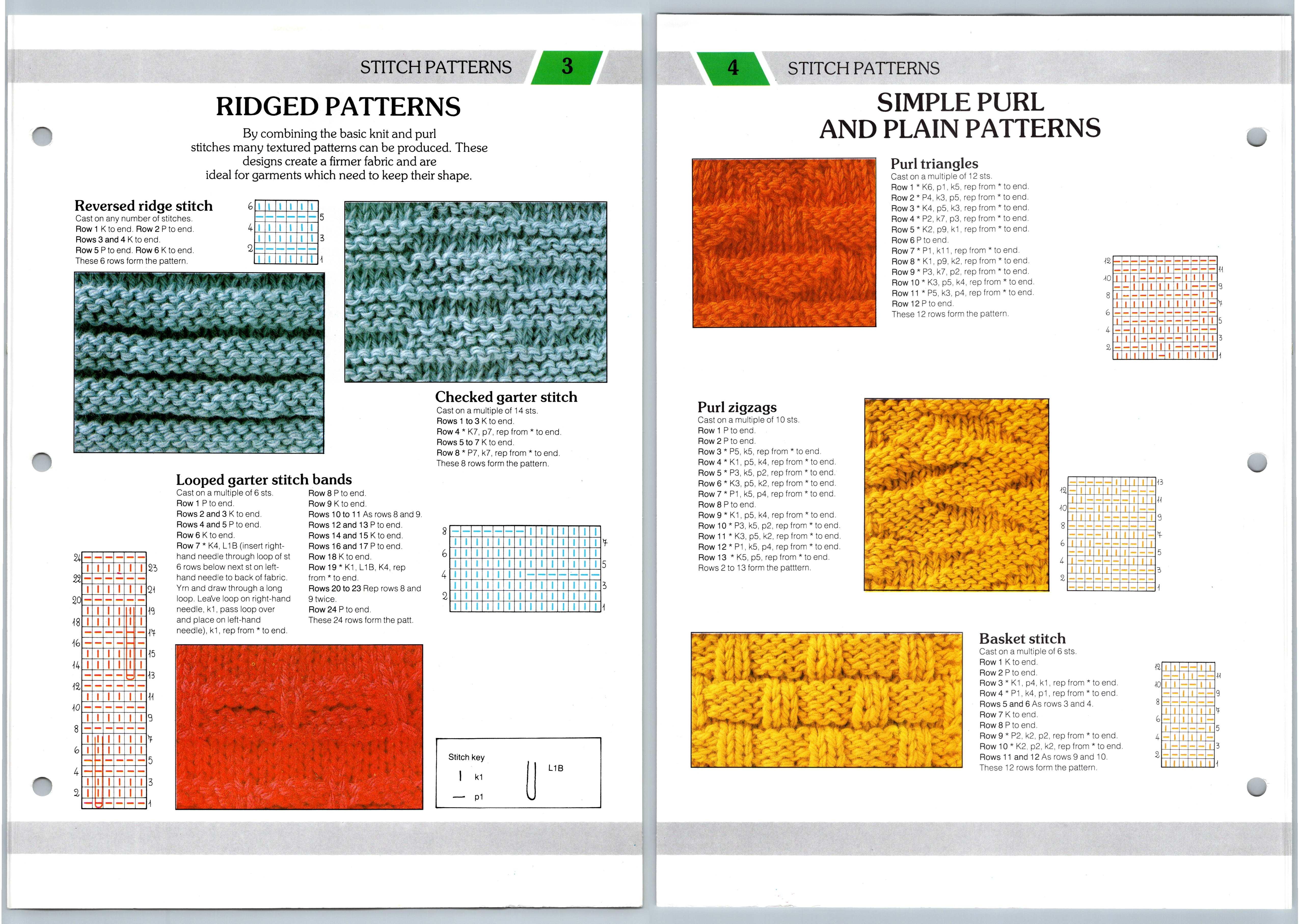 Ridged Patterns #3 & #4 Stitch Creative Knitting Pattern