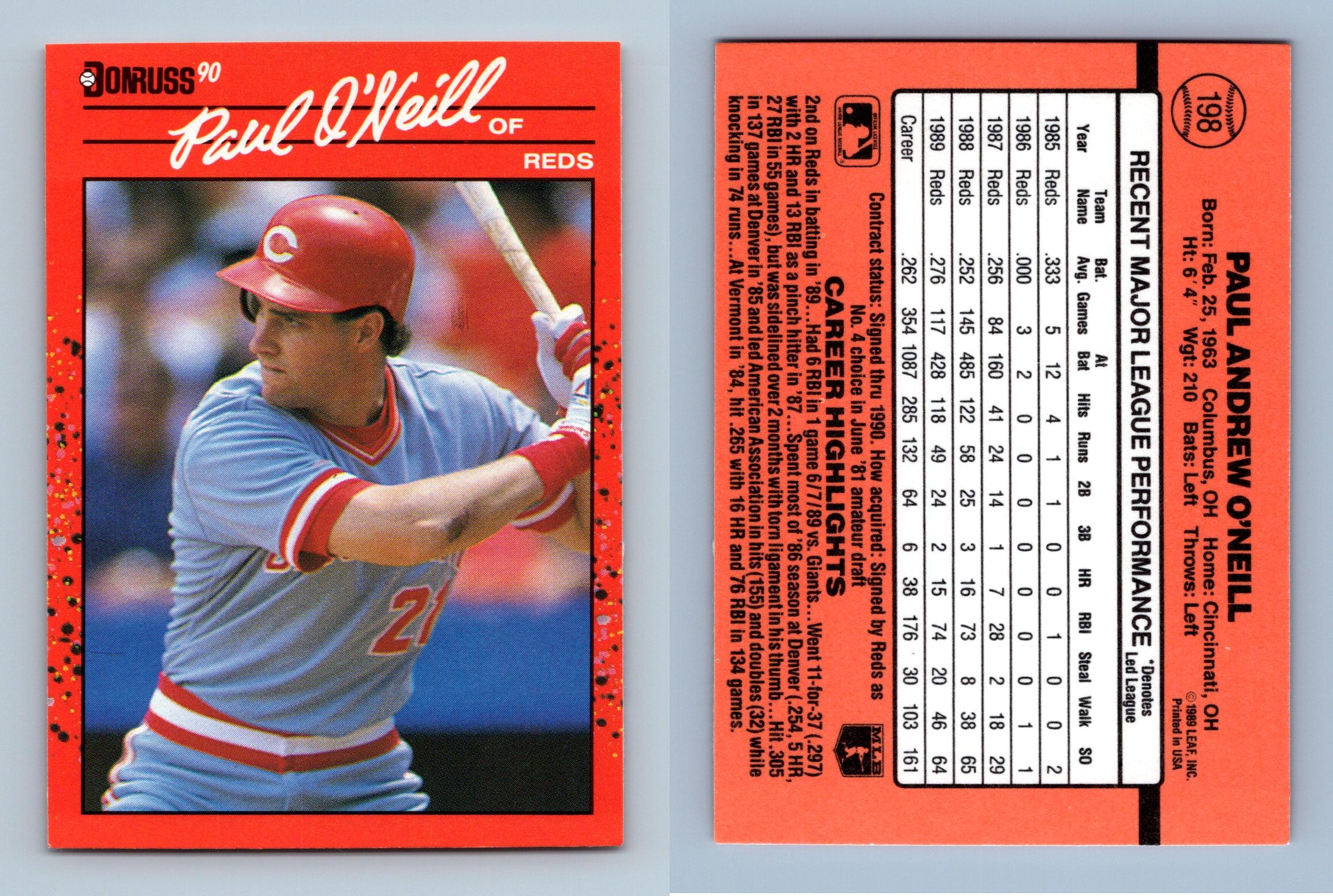Paul O'Neill - Reds #198 Donruss 1990 Baseball Trading Card