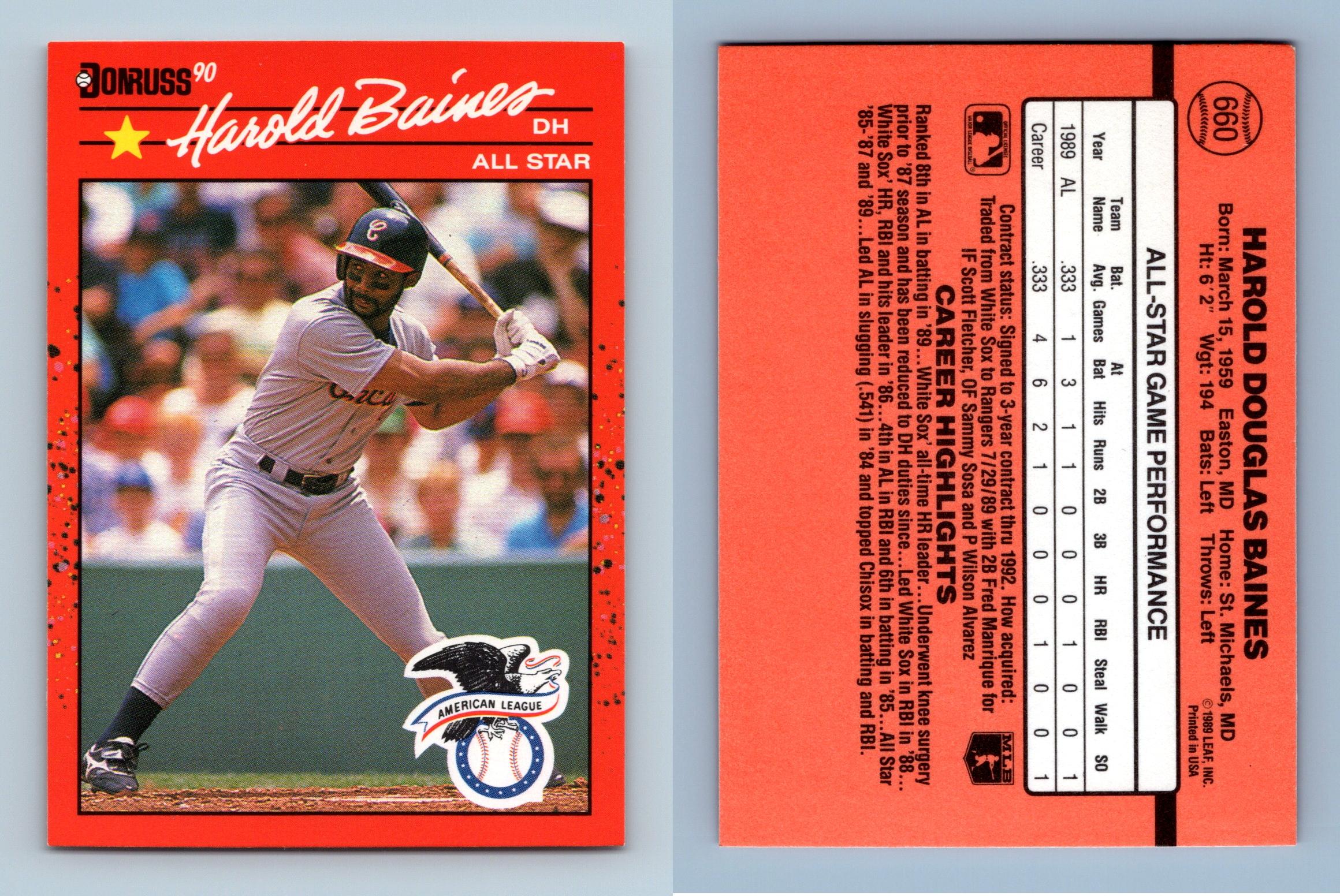 Harold Baines - All Star #660 Donruss 1990 Baseball Trading Card