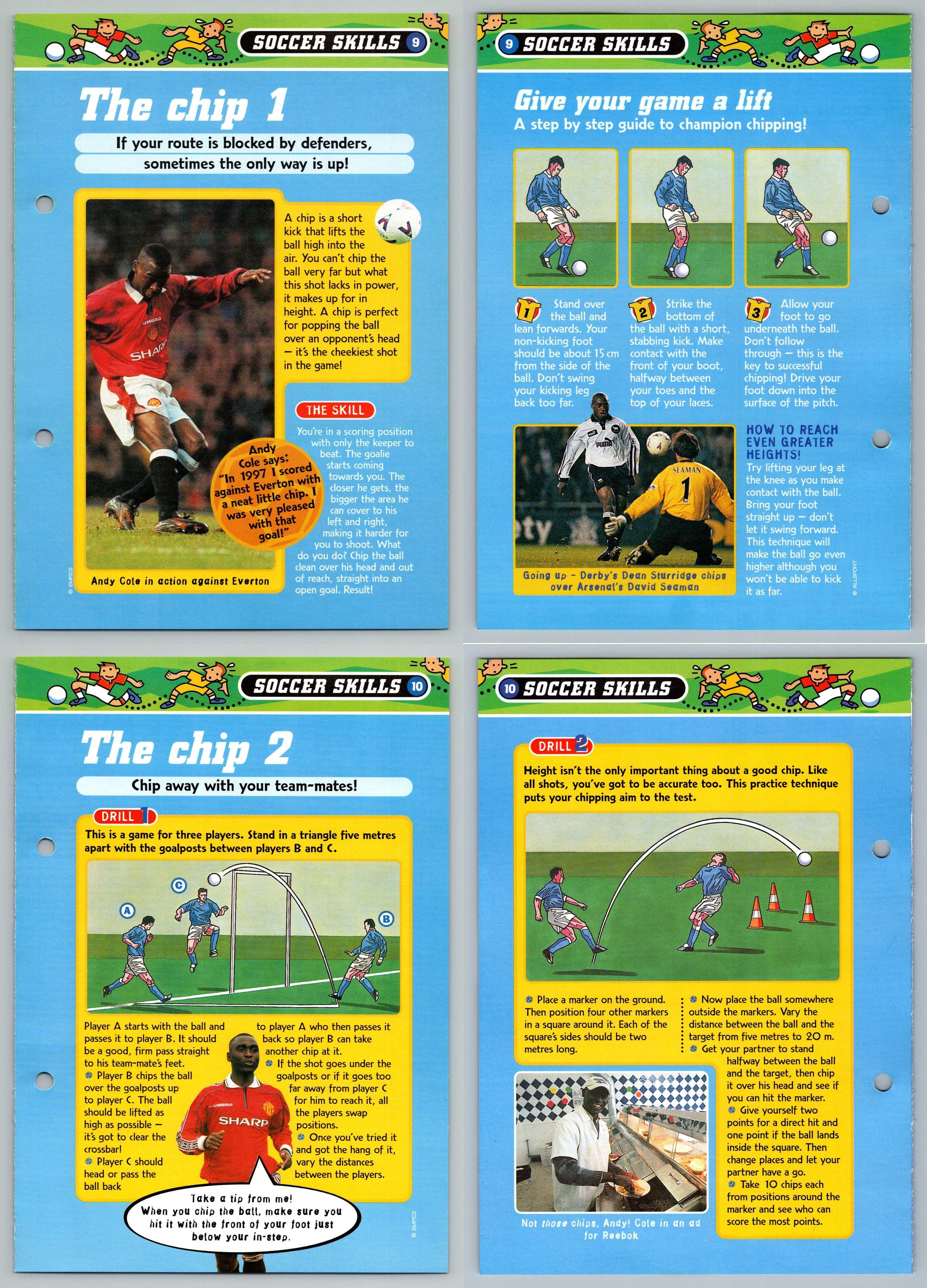 The Chip 1 & 2 Soccer Skills 9 & 10 Football Magic 19989 Fact File