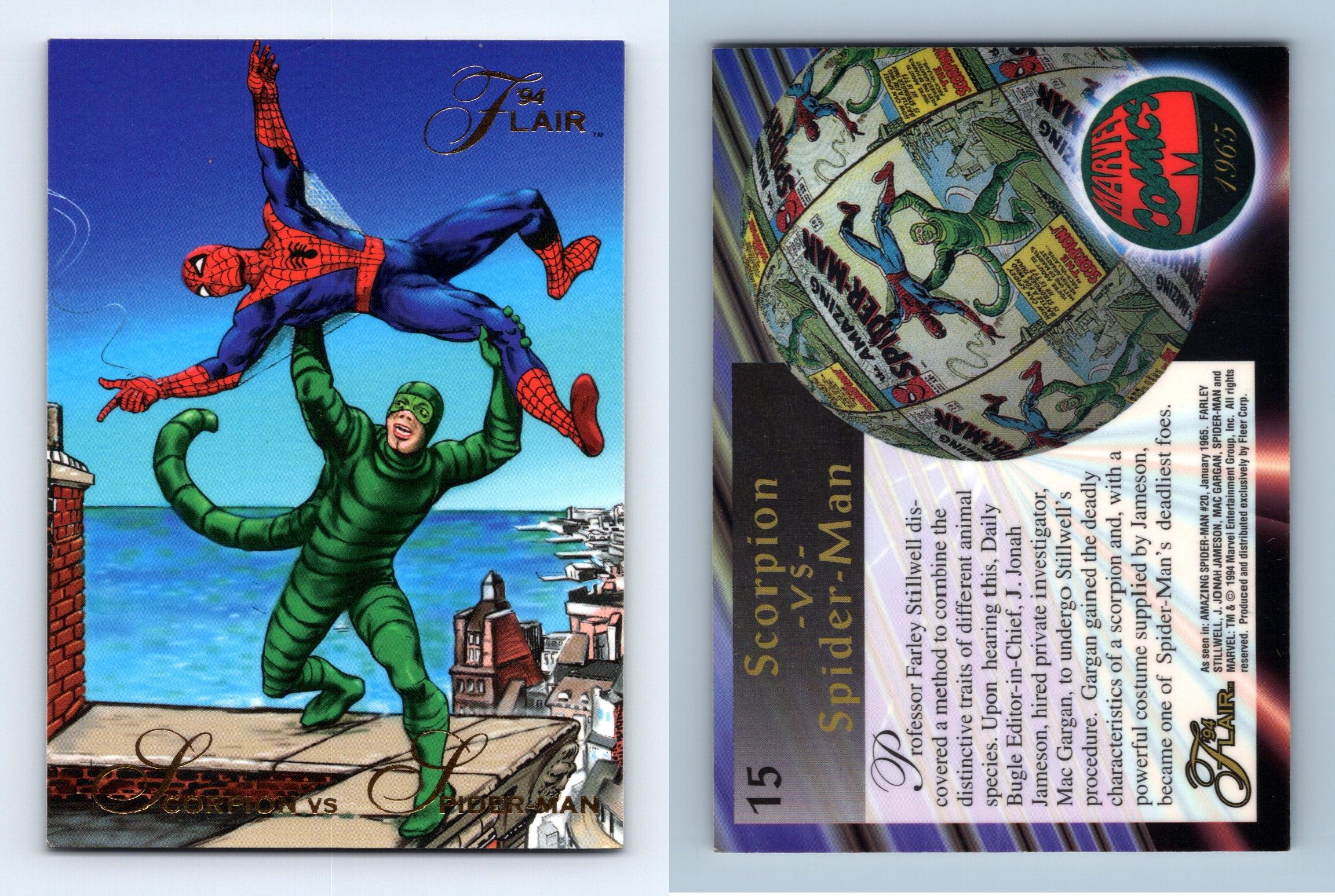 Scorpion Vs Spider-Man #15 Flair '94 Marvel Trading Card