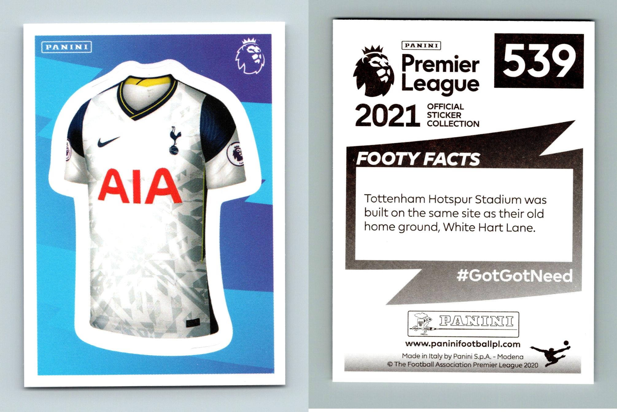Home Kit Tottenham 539 Premier League 2020 21 Panini Sticker