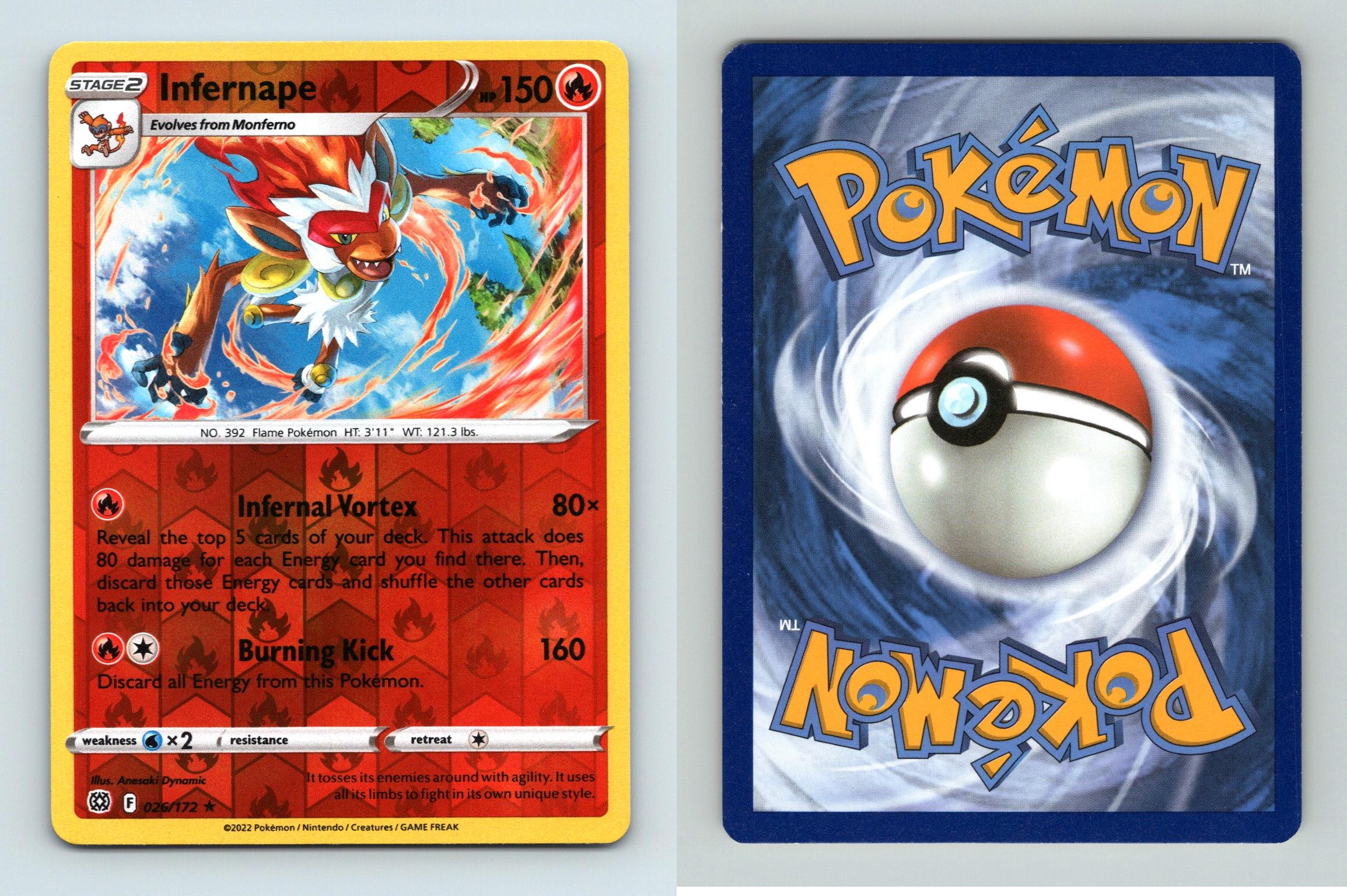Infernape 26/172 SWSH Brilliant Stars Reverse Holo Rare Pokemon 2022