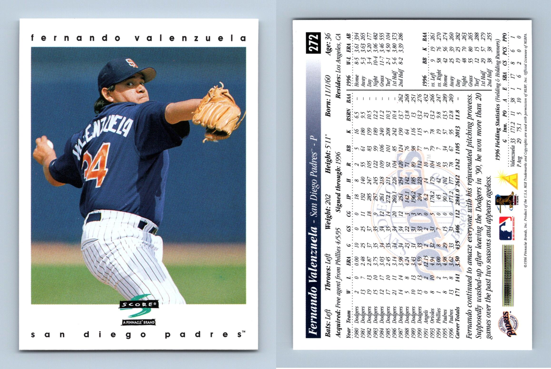 Fernando Valenzuela - Padres #272 Score 1997 Baseball Trading Card