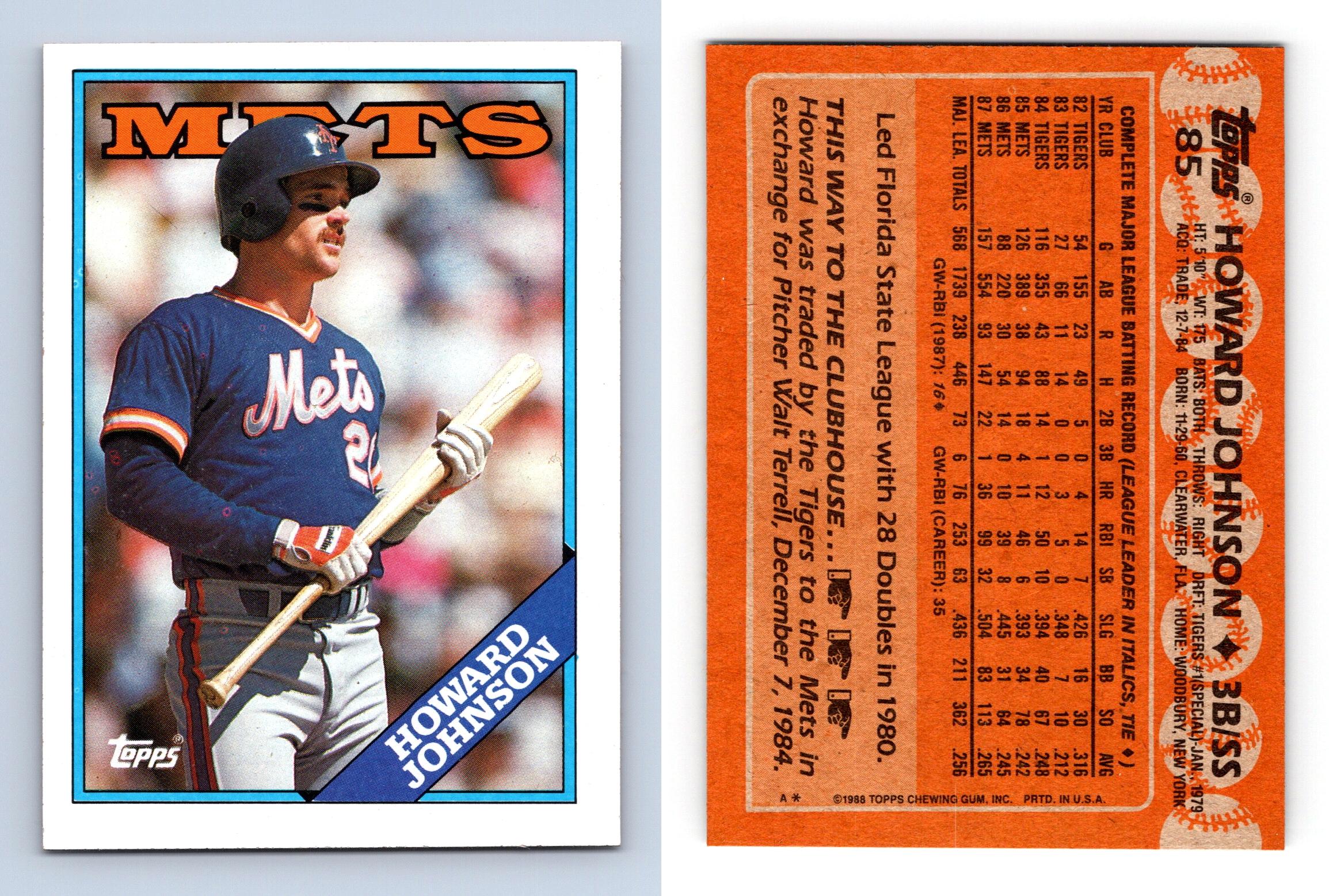 Howard Johnson - Mets #85 Topps 1988 Baseball Trading Card