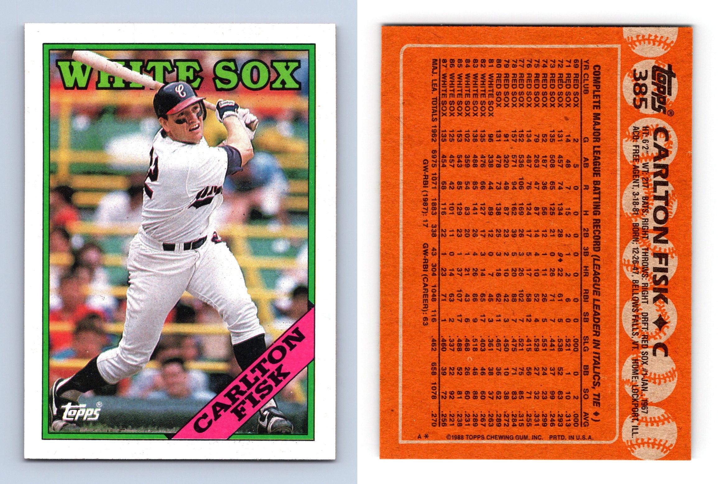 Carlton Fisk - White Sox #385 Topps 1988 Baseball Trading Card