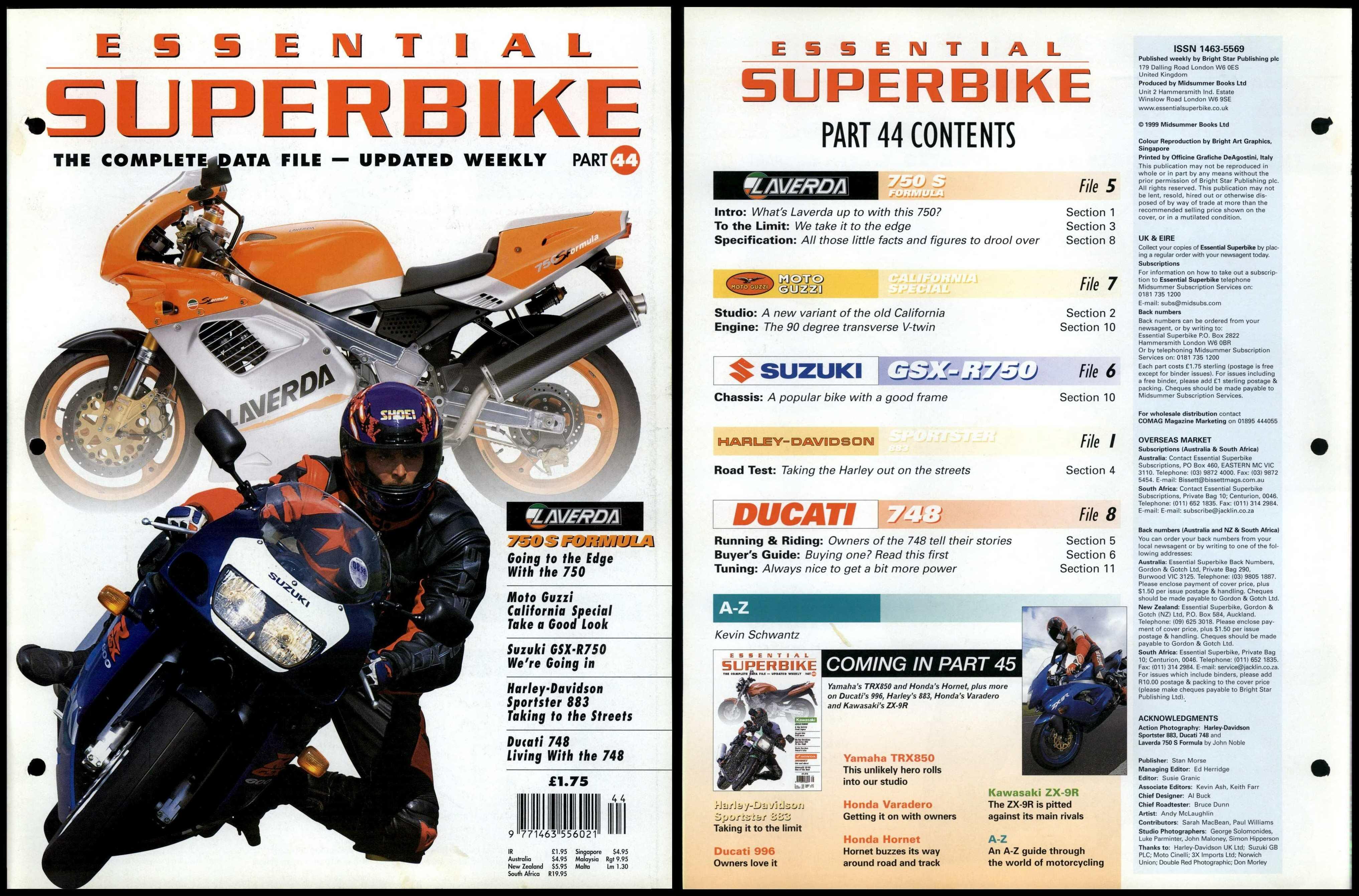 Part 44 Laverda 750S Formula Essential Superbike Data File Front Cover Only