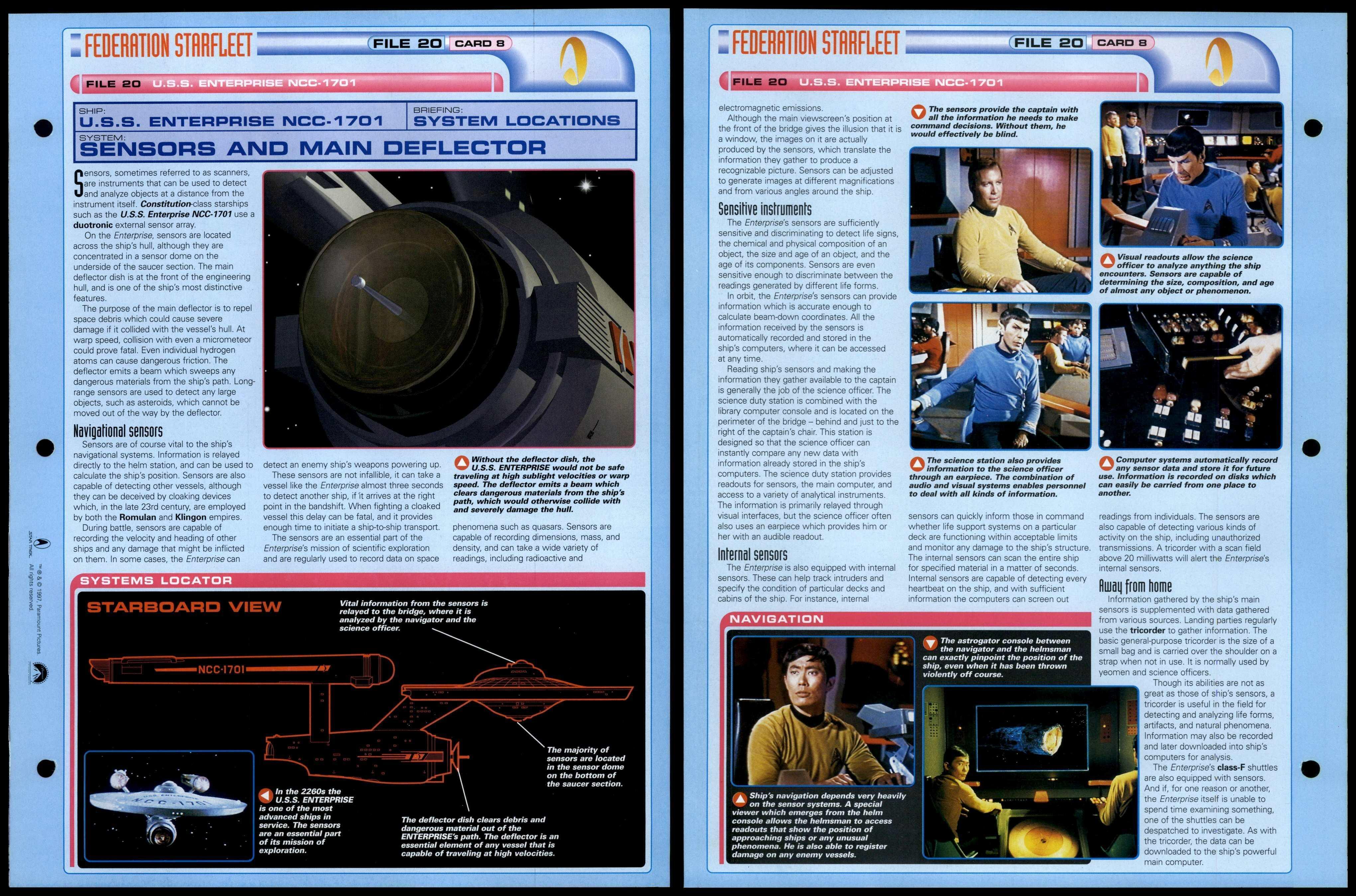 Sensors & Main Deflector USS Enterprise NCC1701 Star Trek Fact