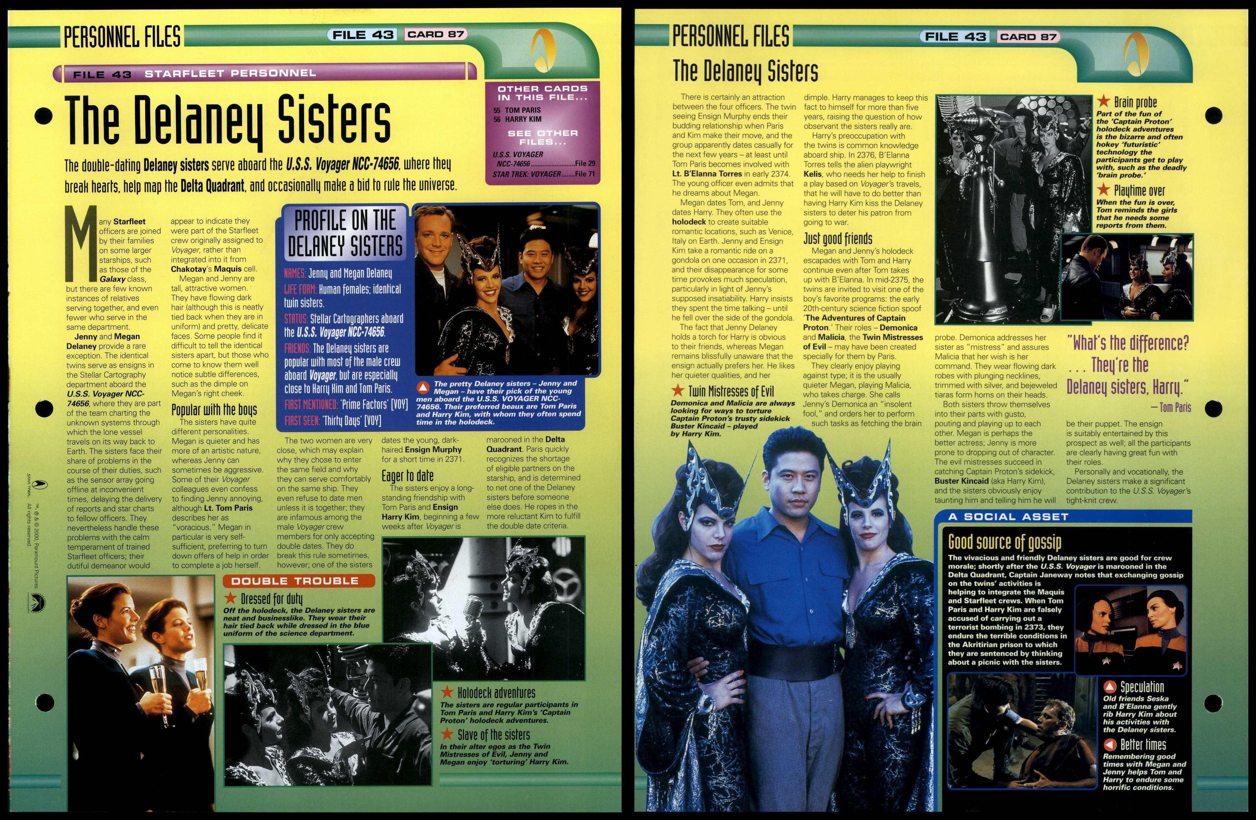The Delaney Sisters - Starfleet Personnel - Star Trek Fact File Page