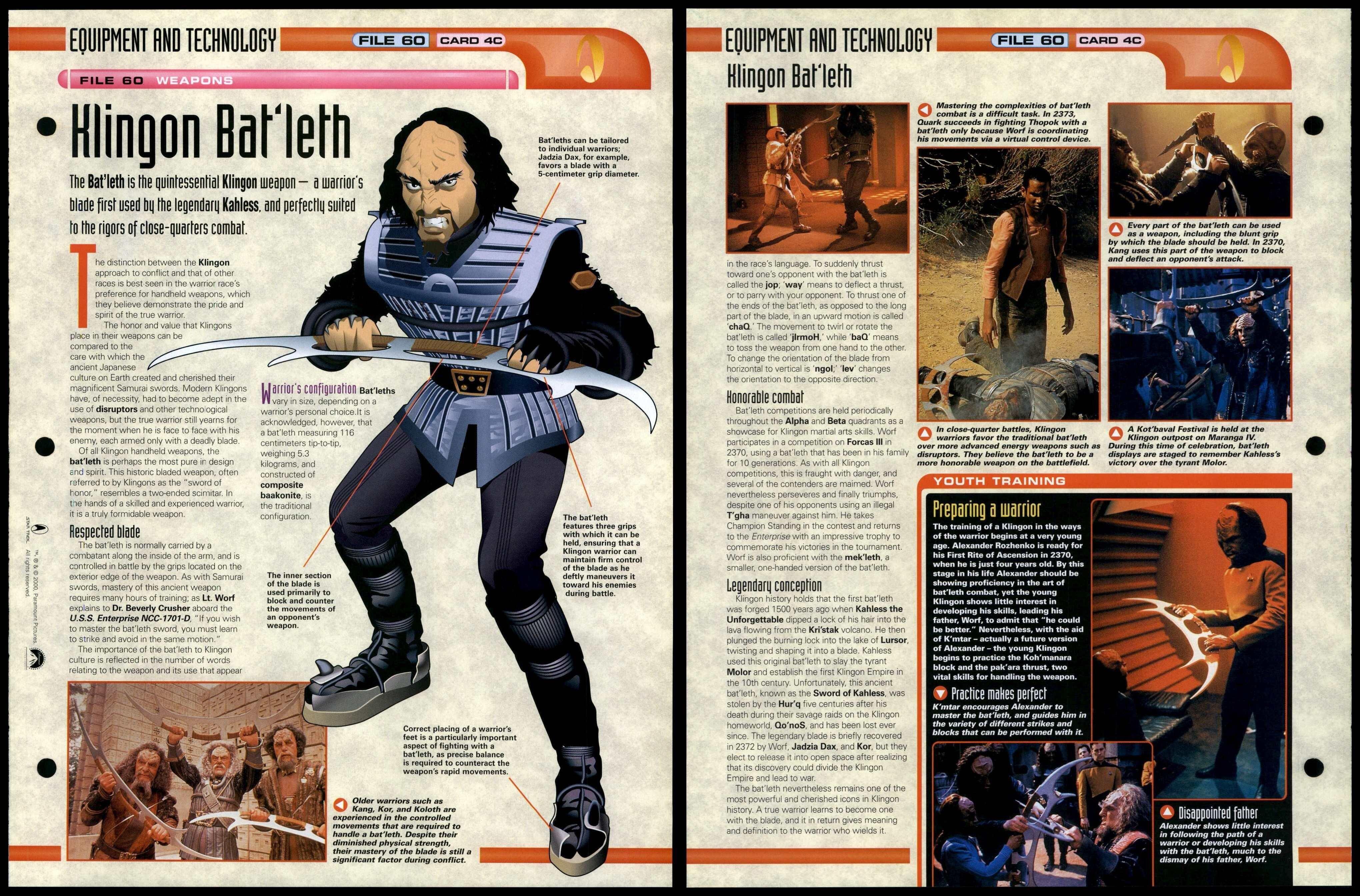 Klingon Bat’Leth - Weapons - Star Trek Fact File Page