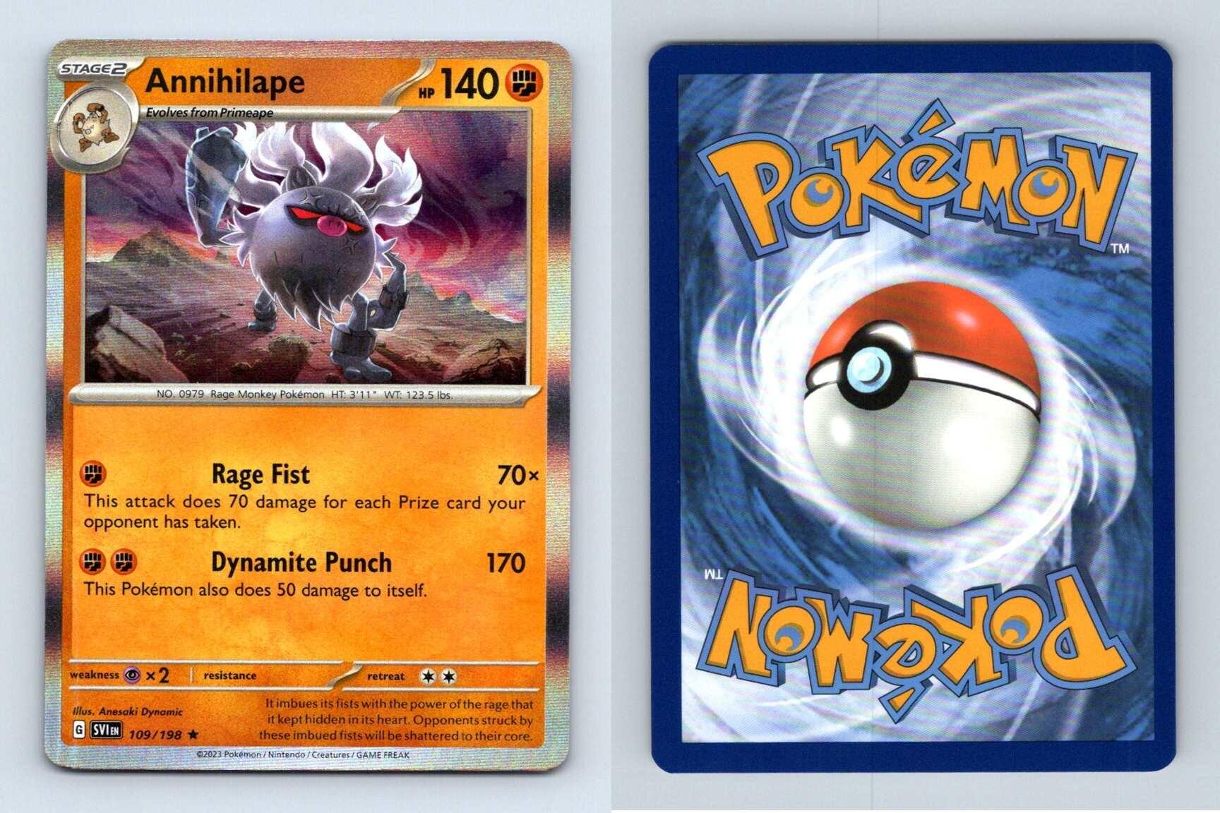 Annihilape 109 198 Scarlet Violet Rare Holo Pokemon 2023 TCG Card