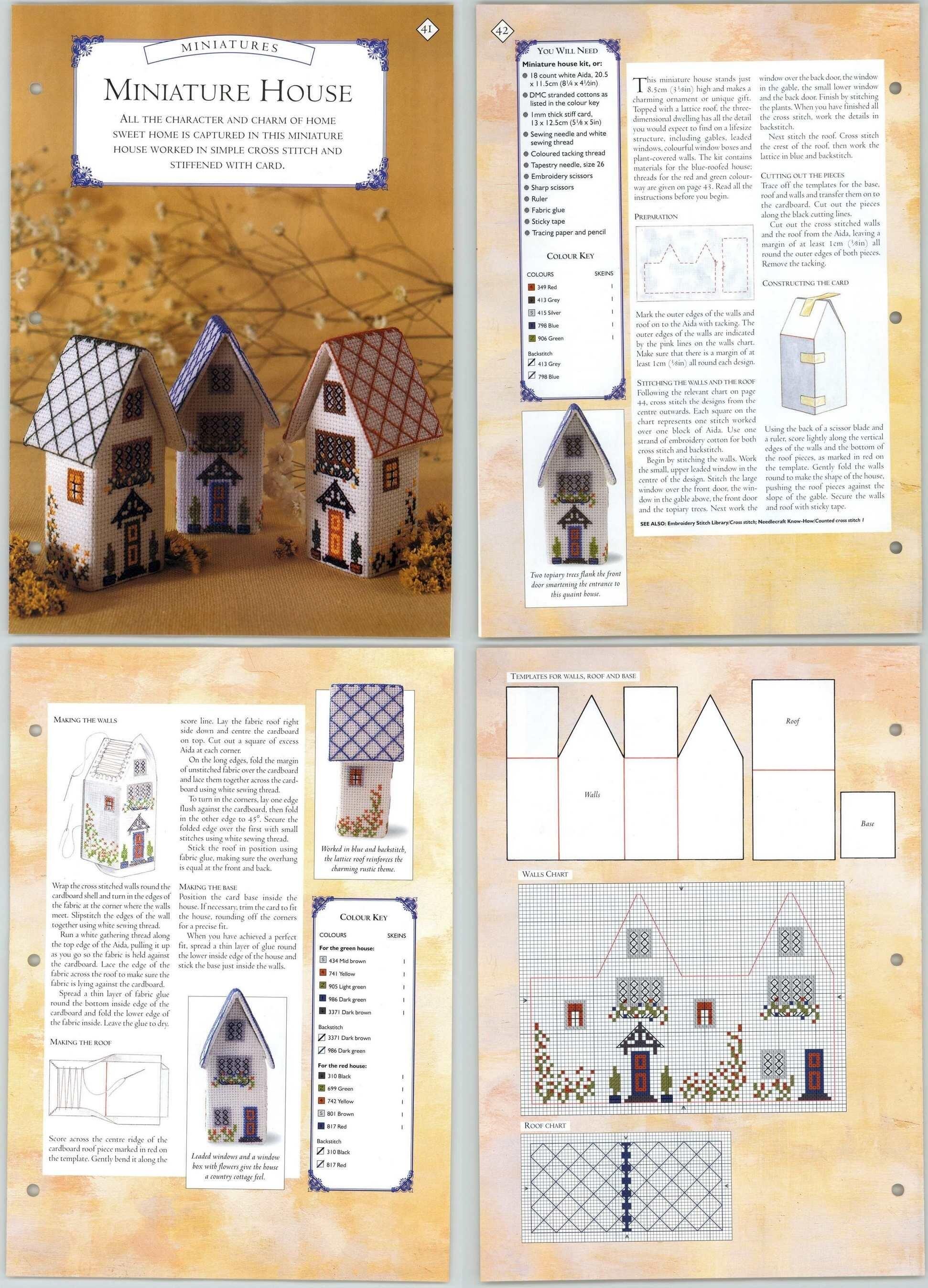 Miniature House 4144 Miniatures Needlecraft Magic 2 Page Pattern