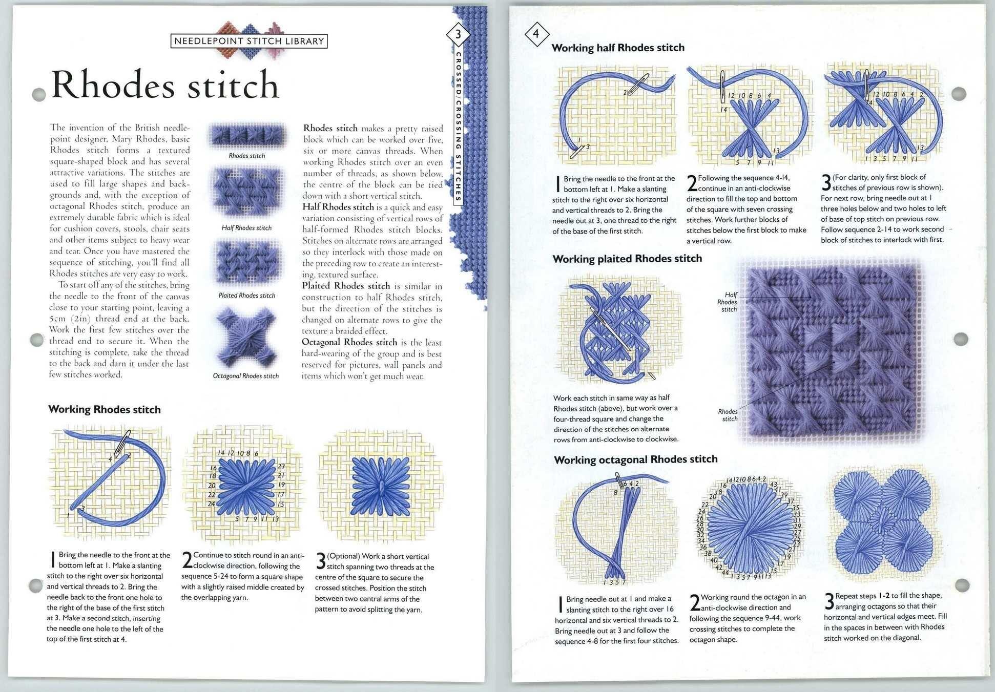Rhodes Stitch 34 Crossed/Crossing Needlecraft Magic Pattern