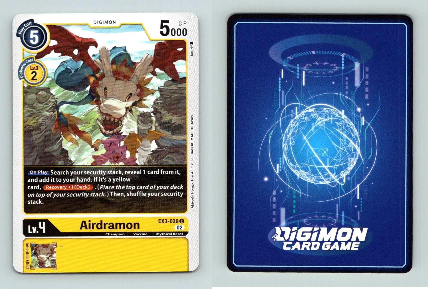 Airdramon #EX3-029C Draconic Roar Common Digimon TCG Card