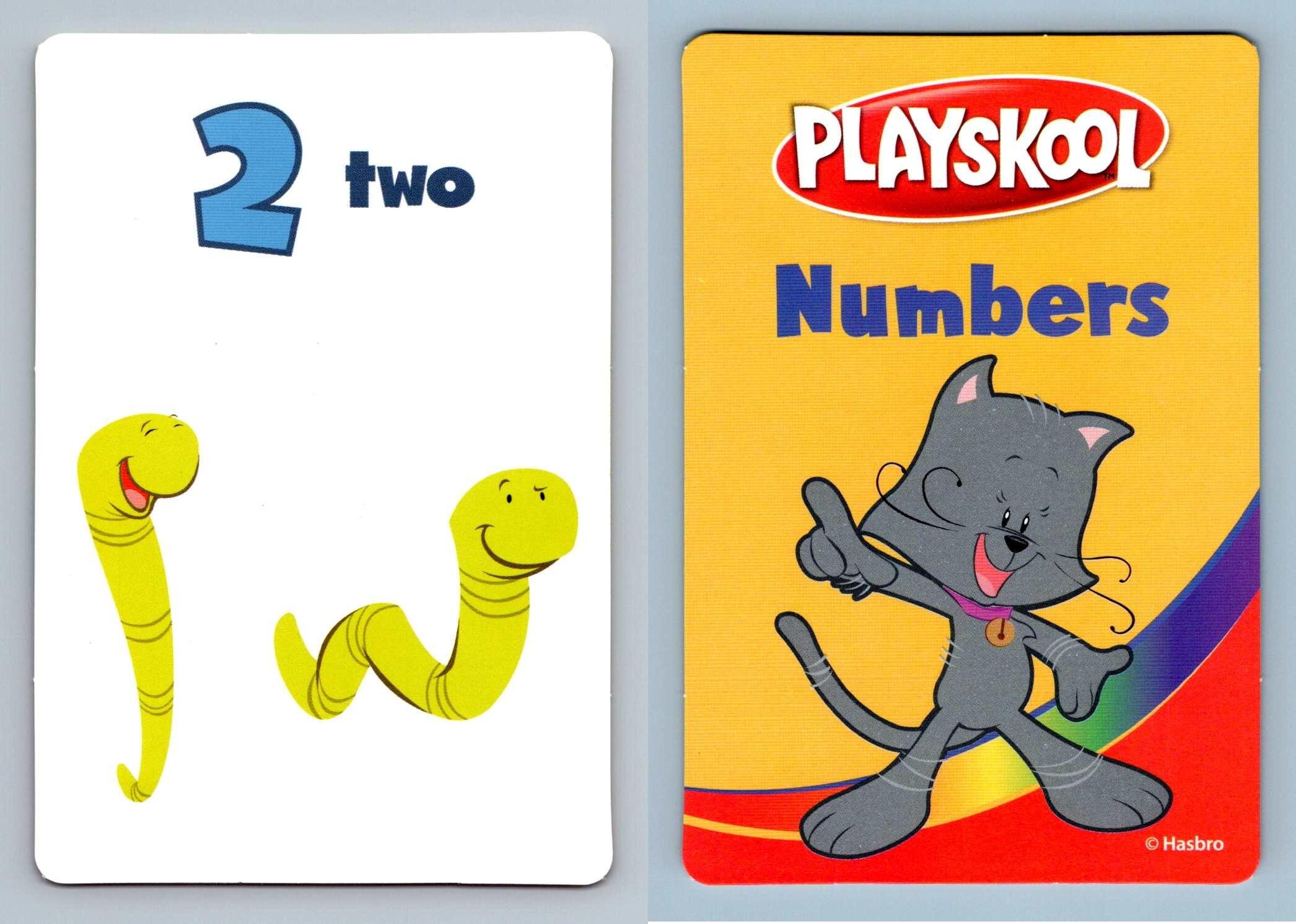 2 / Two Worms Numbers Math Pre KK Flash Cards